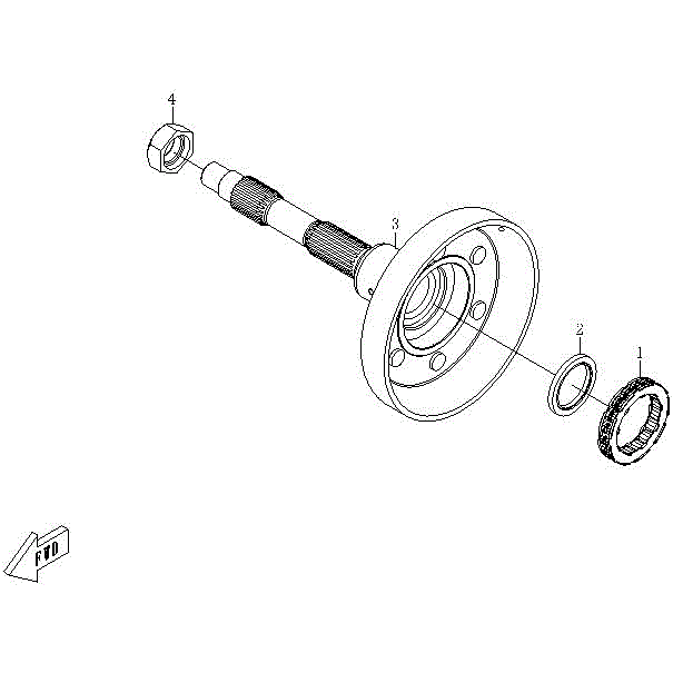 An Image of a genuine CFMOTO Parts Schematic Diagram showing the group - WET CLUTCH HOUSING - 2016 CFMOTO CFORCE 500 SWB