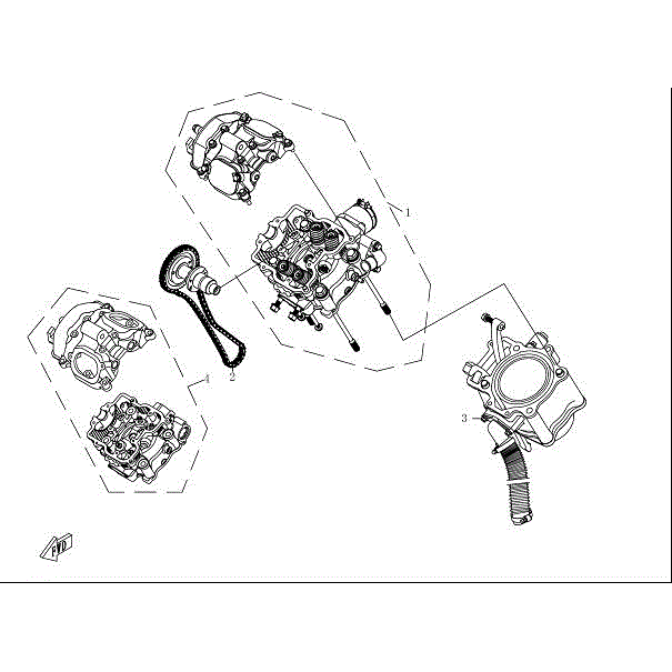 An Image of a genuine CFMOTO Parts Schematic Diagram showing the group - CYLINDER ASSY. - 2016 CFMOTO CFORCE 500 SWB