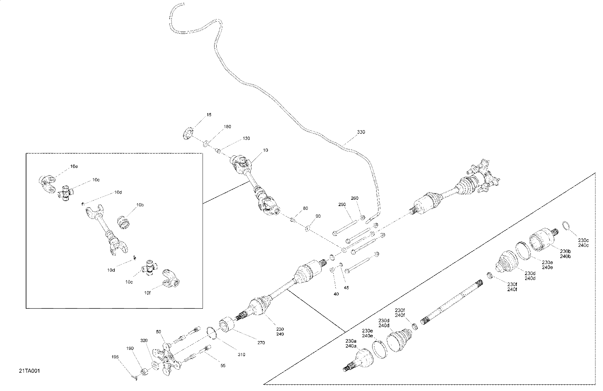 An Image of a Genuine Can-Am Parts Schematic Diagram showing the schematic - DRIVE - REAR SECTION - COMMON PARTS
