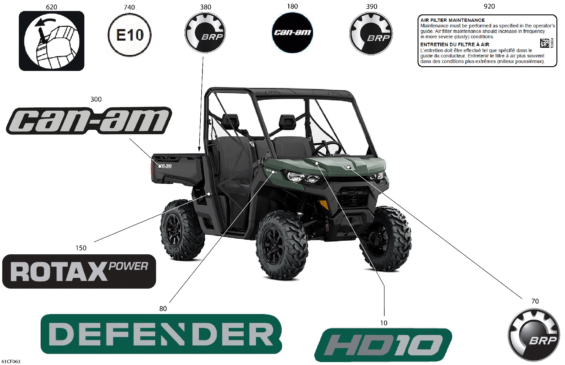 An Image of a Genuine Can-Am Parts Schematic Diagram showing the schematic - BODY - DECALS
