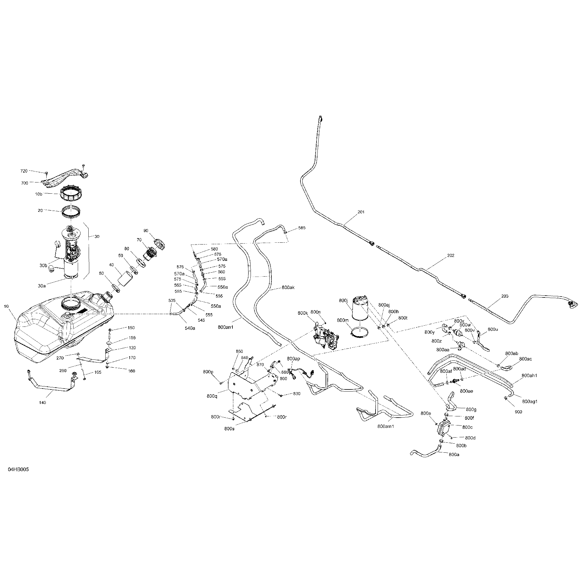 An Image of a Genuine Can-Am Parts Schematic Diagram showing the schematic - ENGINE - FUEL