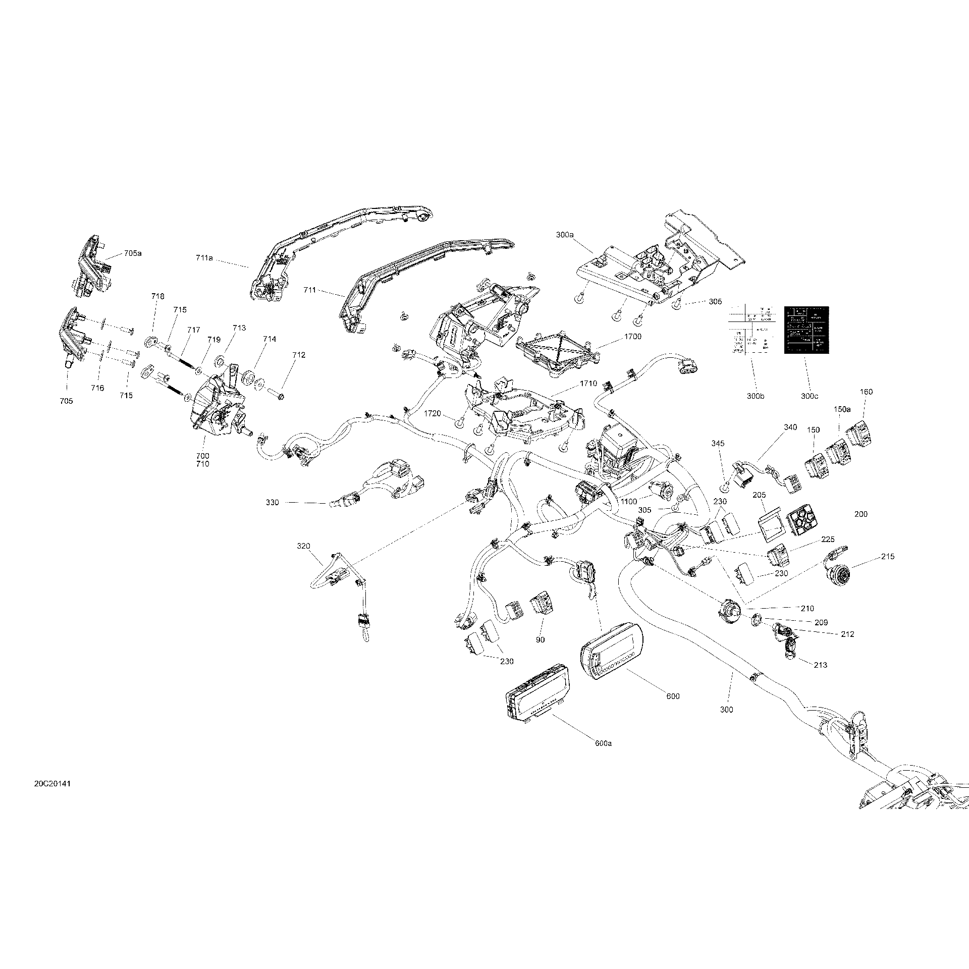 An Image of a Genuine Can-Am Parts Schematic Diagram showing the schematic - ELECTRIC - SYSTEM - FRONT SECTION