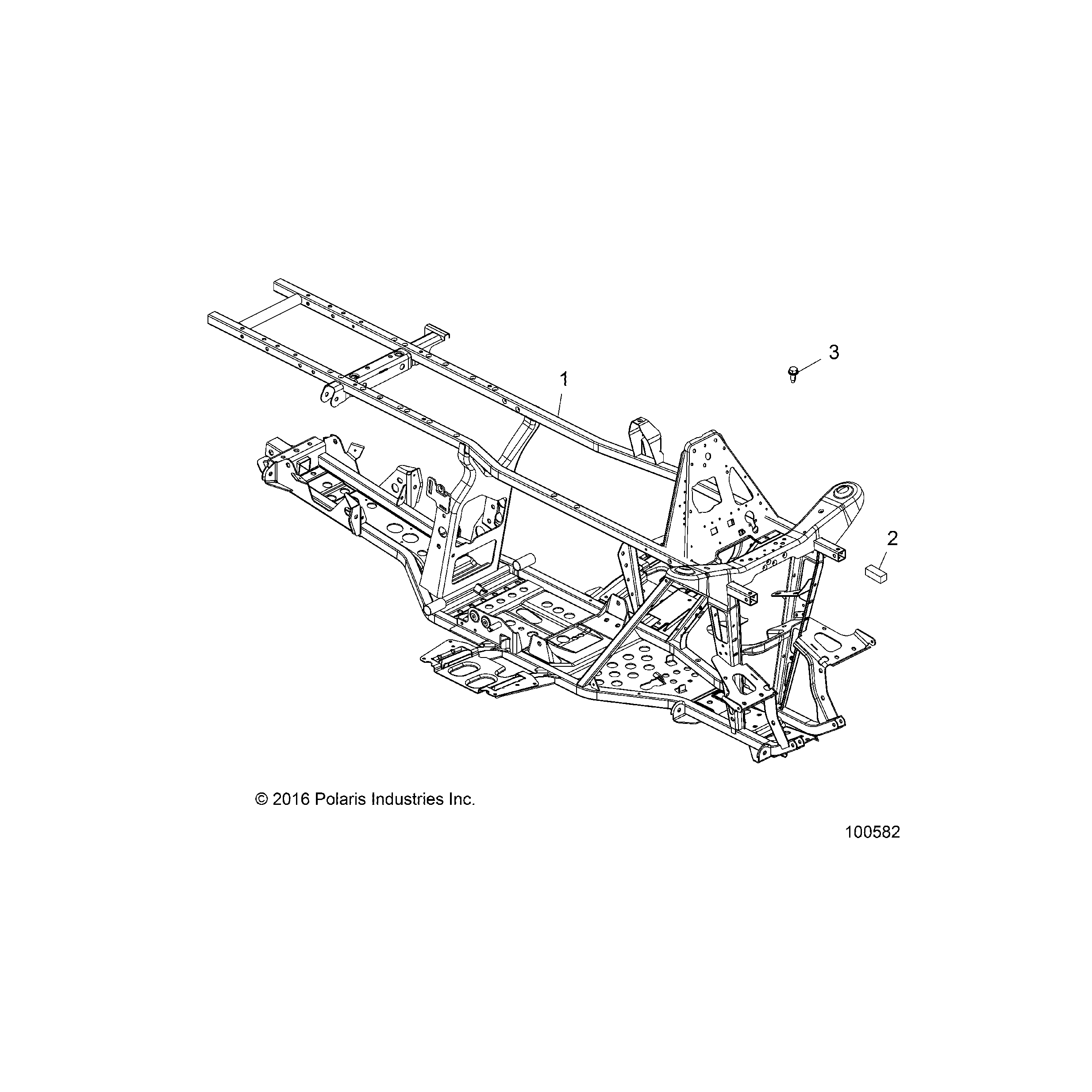 An Image of a Genuine Polaris Parts Schematic Diagram showing the schematic - CHASSIS: FRAME - 2019 POLARIS SPORTSMAN 570 EFI X2 EPS