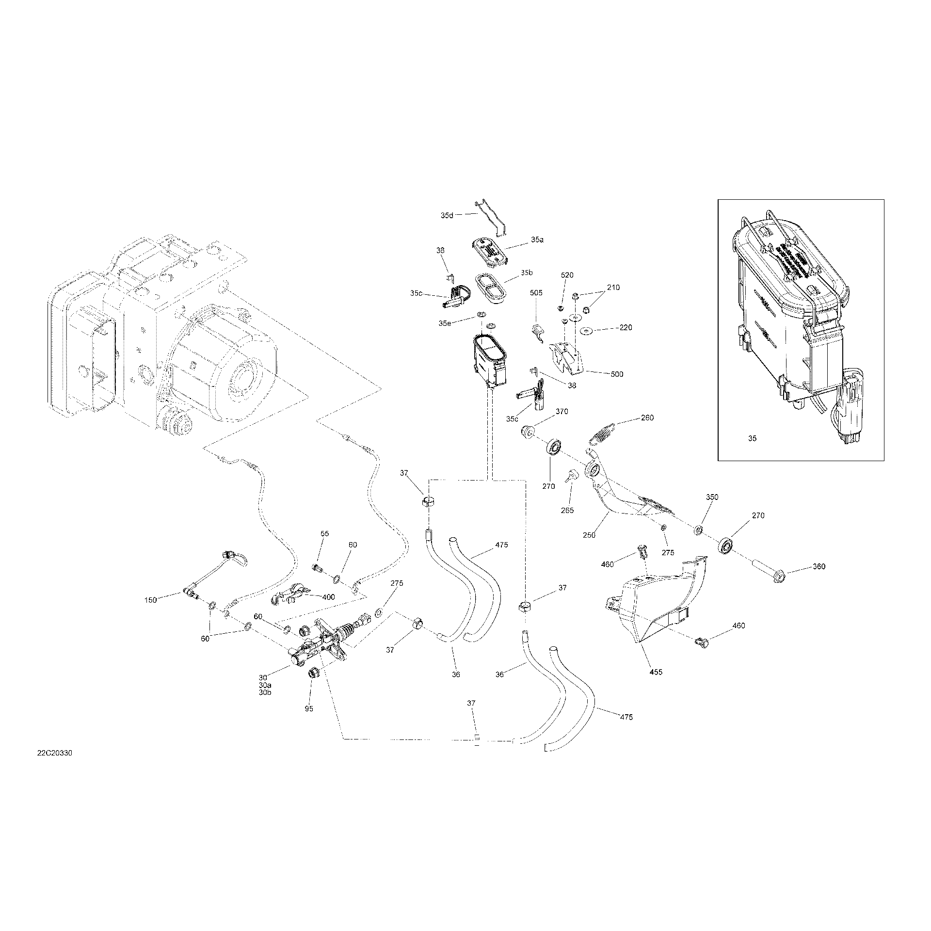 An Image of a Genuine Can-Am Parts Schematic Diagram showing the schematic - BRAKES - MASTER CYLINDER