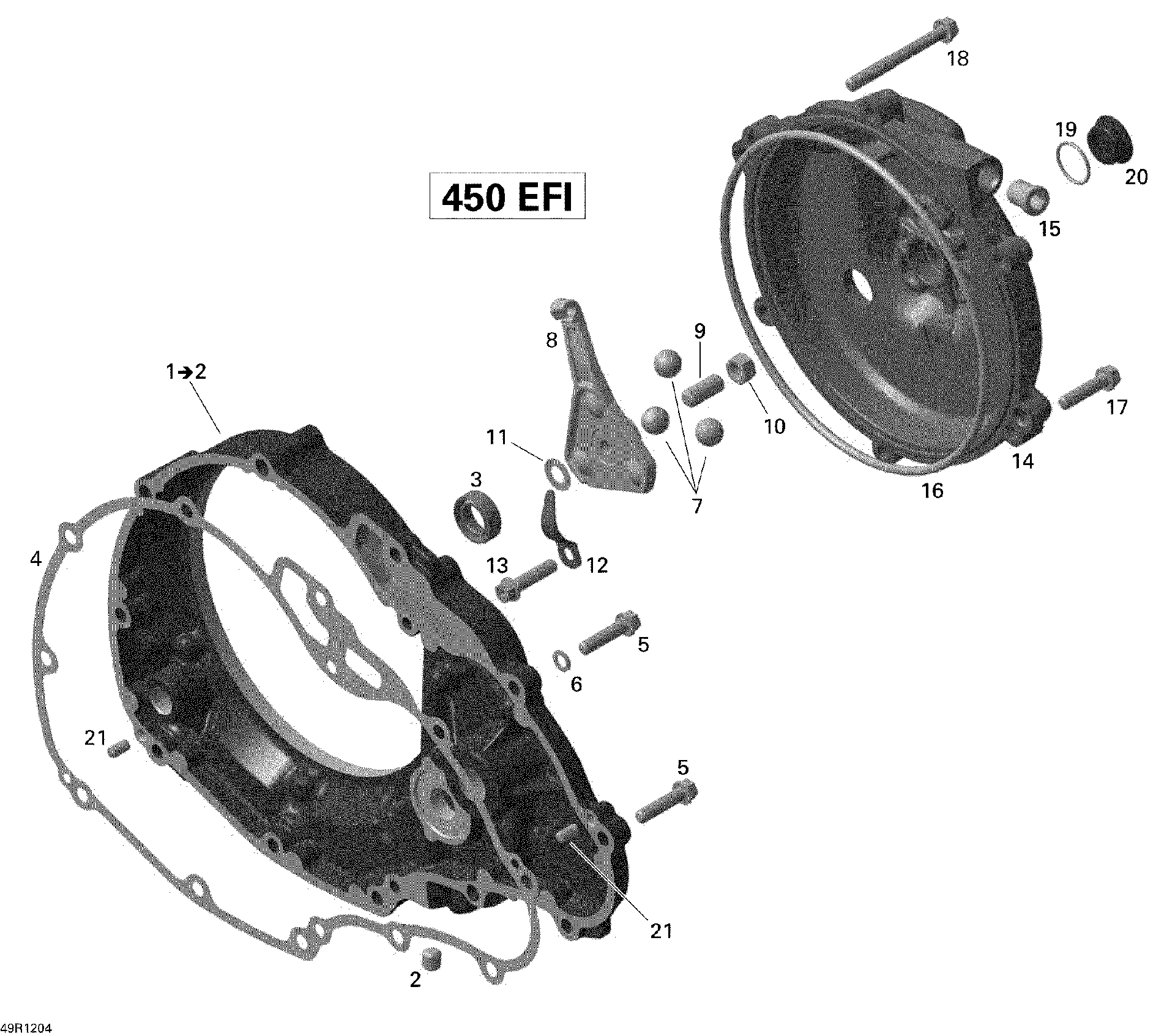 An Image of a Genuine Can-Am Parts Schematic Diagram showing the schematic - CLUTCH COVER