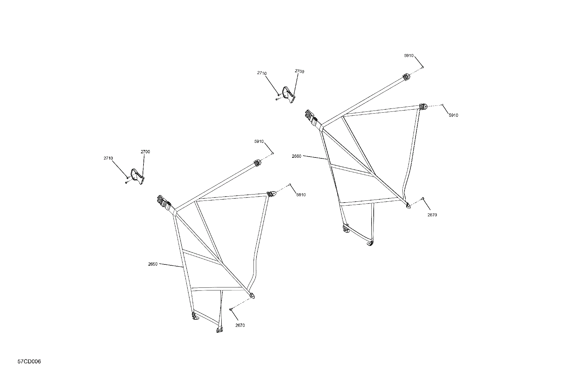 An Image of a Genuine Can-Am Parts Schematic Diagram showing the schematic - CAB INTERIOR - SAFETY NET