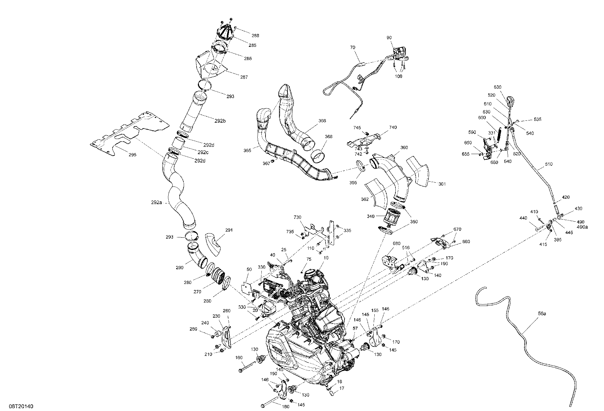 An Image of a Genuine Can-Am Parts Schematic Diagram showing the schematic - ENGINE