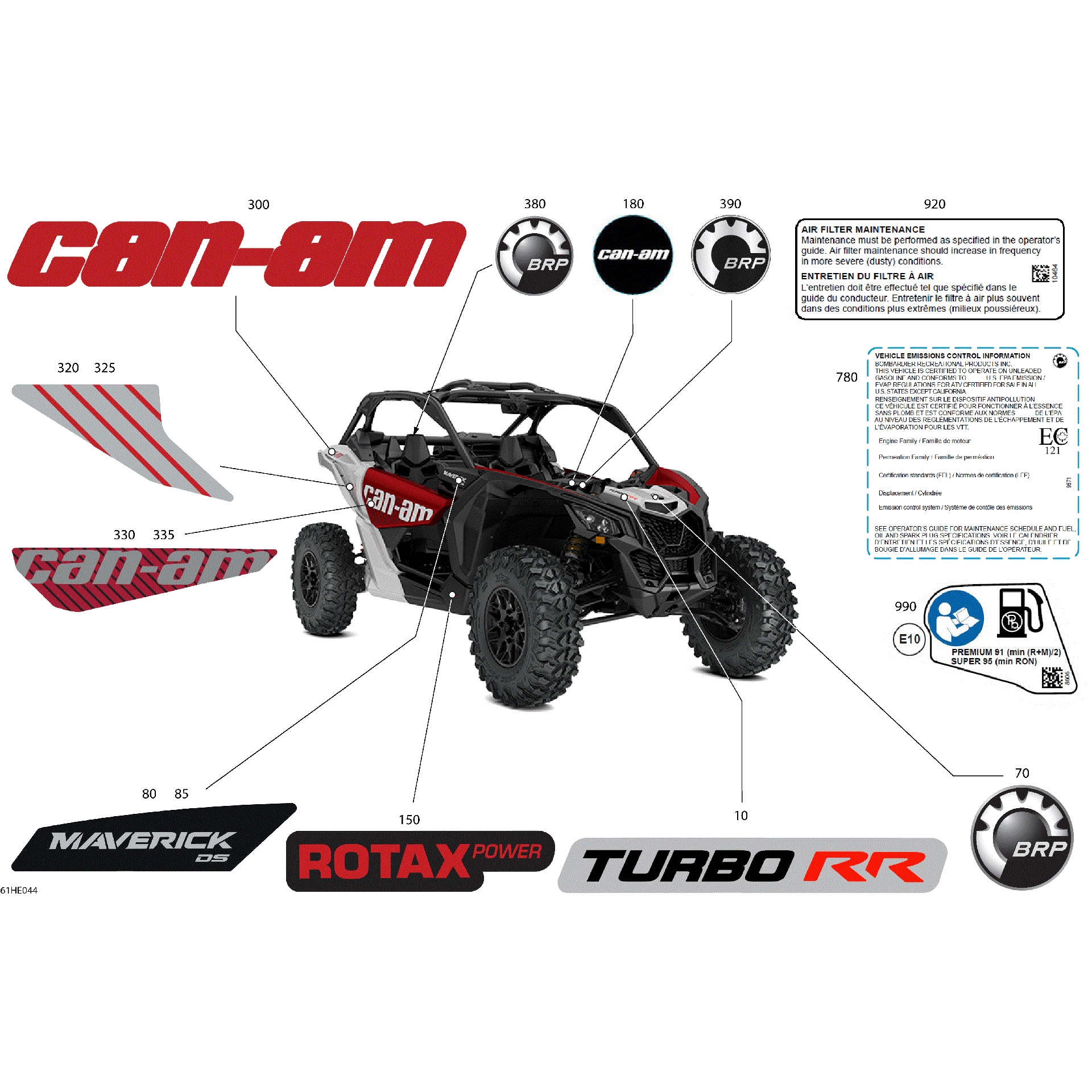 An Image of a Genuine Can-Am Parts Schematic Diagram showing the schematic - BODY - DECALS