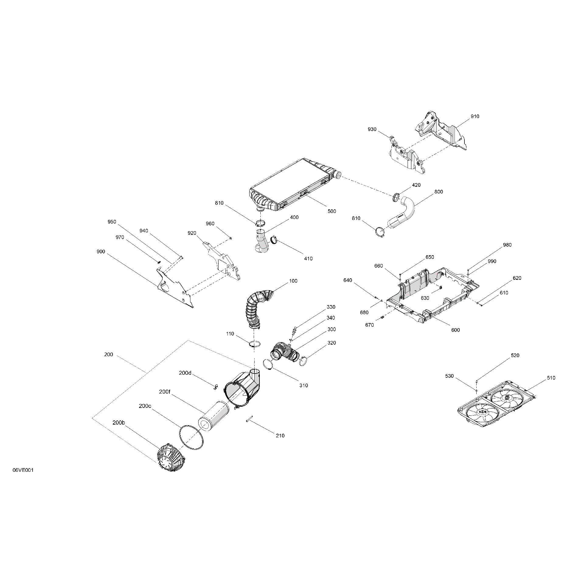 An Image of a Genuine Can-Am Parts Schematic Diagram showing the schematic - ENGINE - AIR INTAKE