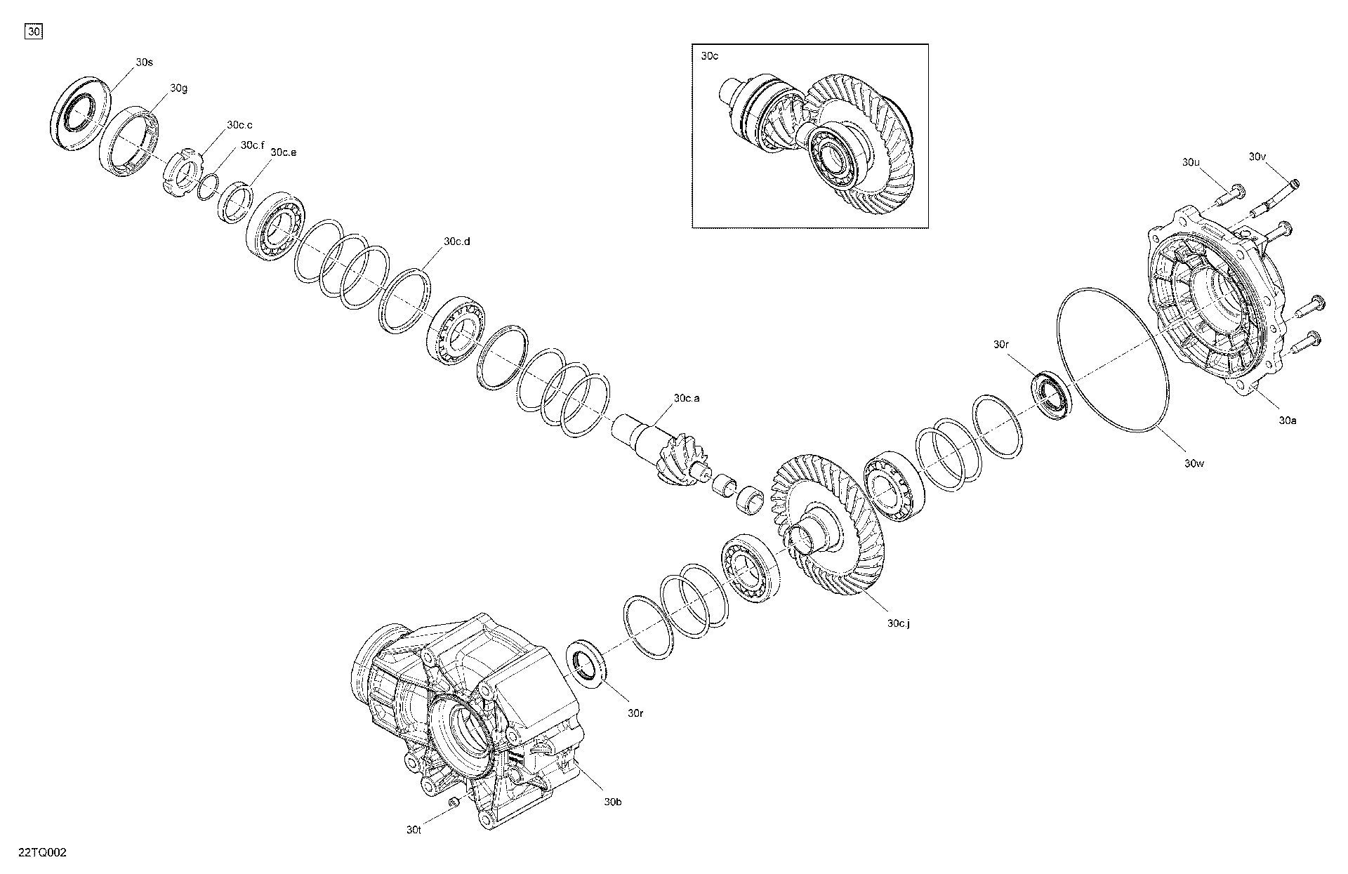 An Image of a Genuine Can-Am Parts Schematic Diagram showing the schematic - DRIVE - FINAL DRIVE UNIT - 850 EFI X MR