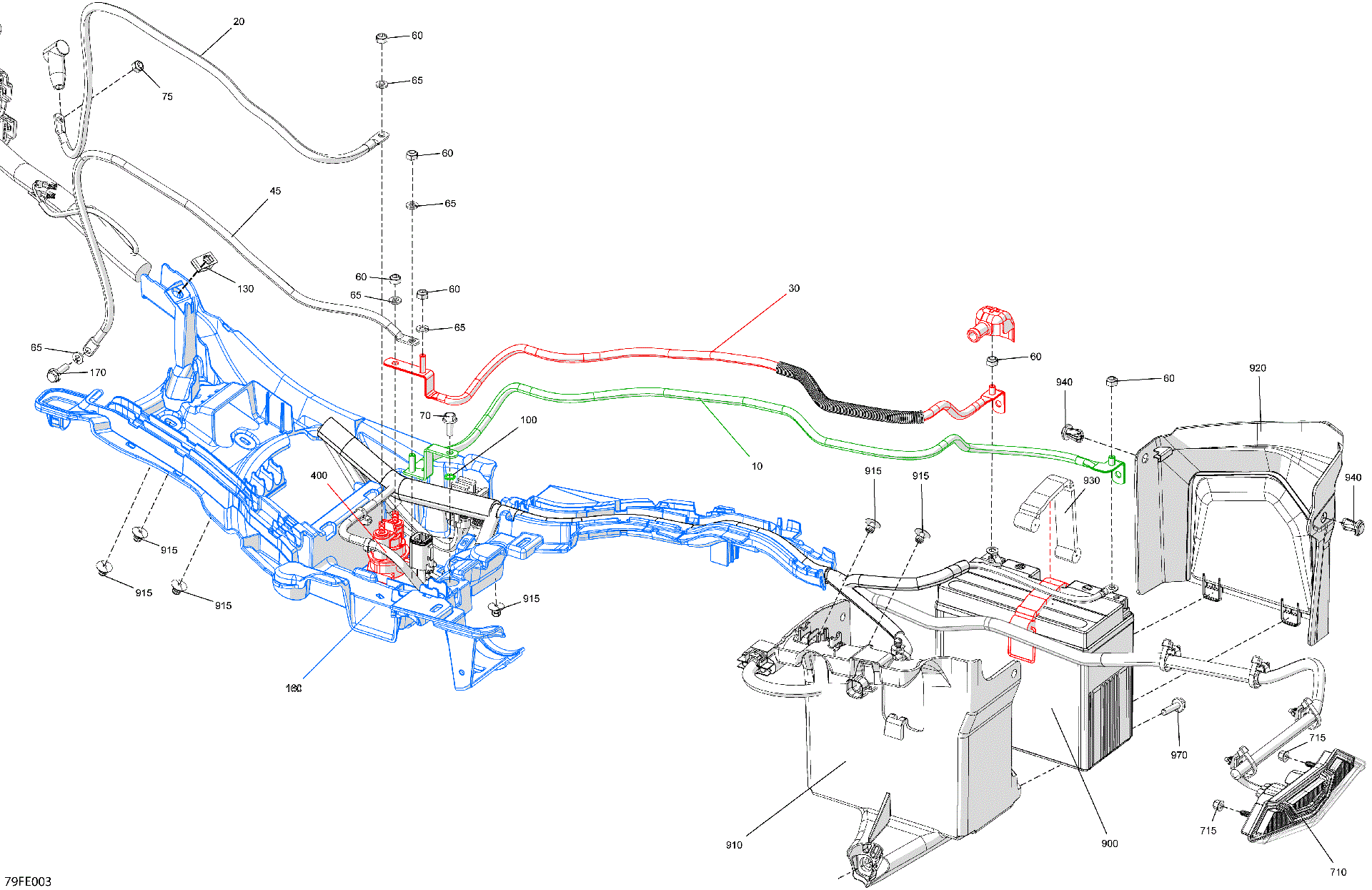 An Image of a Genuine Can-Am Parts Schematic Diagram showing the schematic - ELECTRIC - REAR SECTION