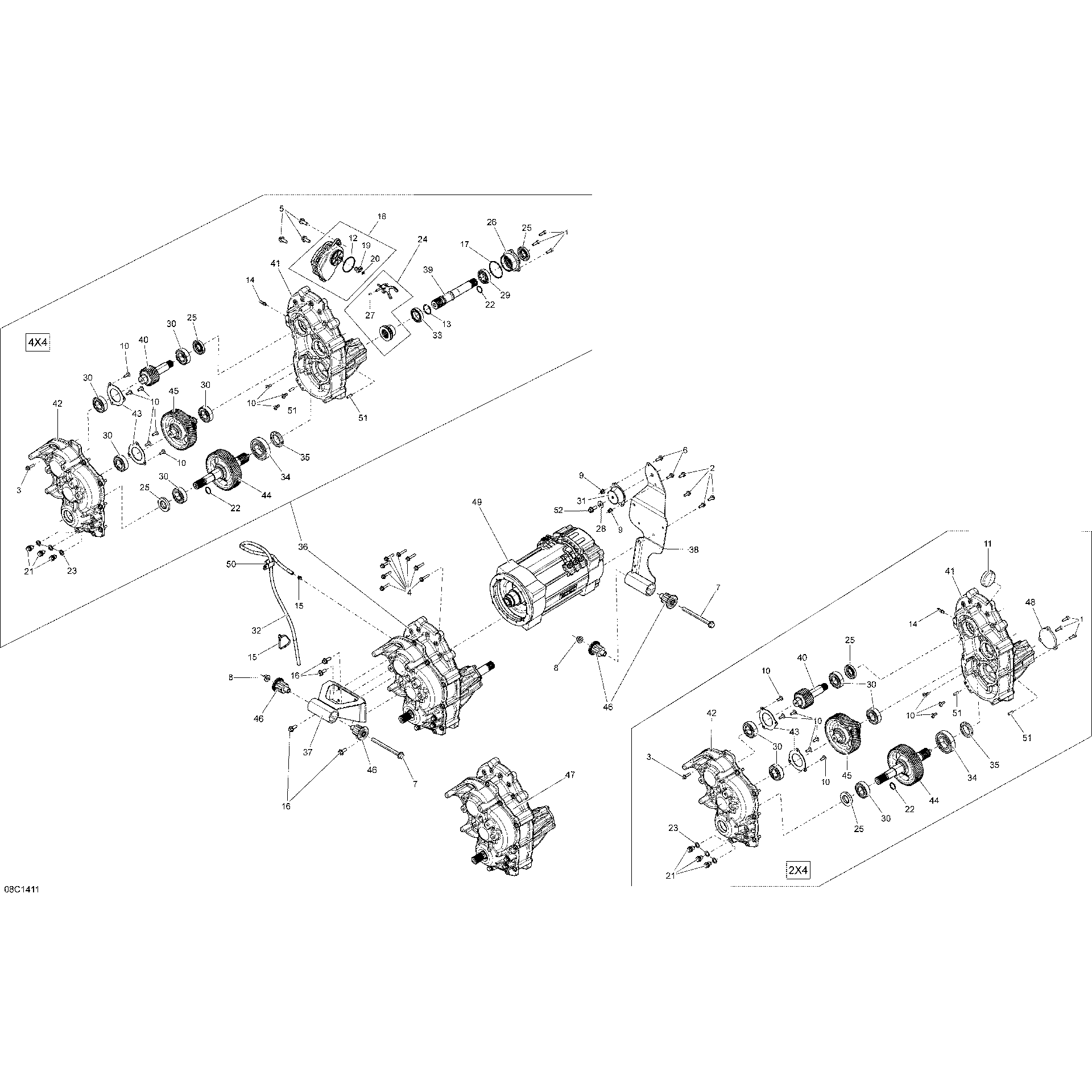 An Image of a Genuine Can-Am Parts Schematic Diagram showing the schematic - ENGINE _08C1411