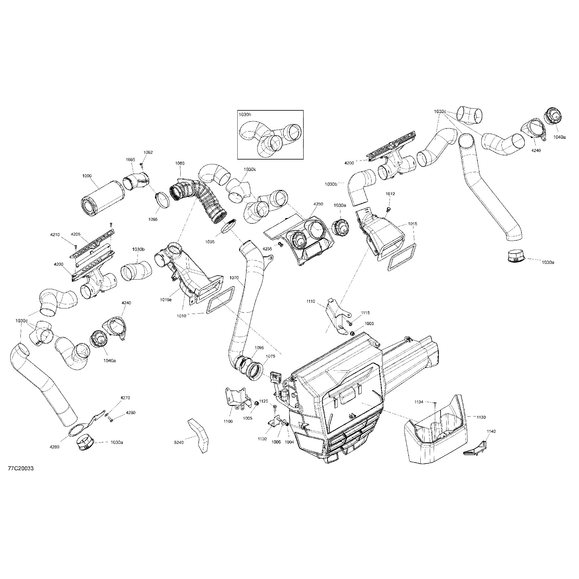 An Image of a Genuine Can-Am Parts Schematic Diagram showing the schematic - CAB - AIR CONDITIONER SYSTEM - CAB LTD