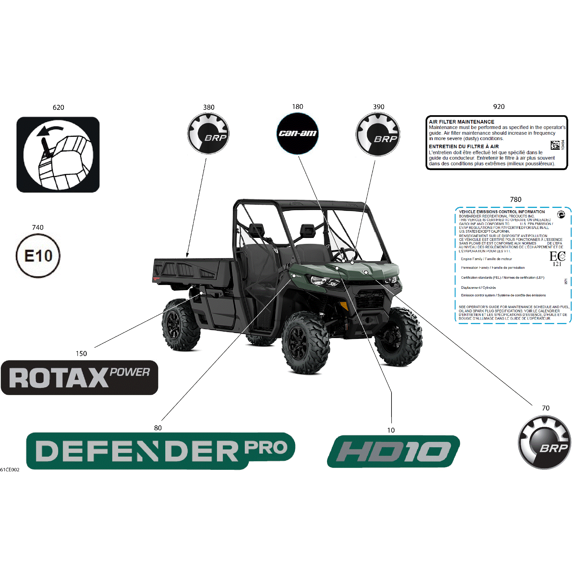 An Image of a Genuine Can-Am Parts Schematic Diagram showing the schematic - BODY - DECALS
