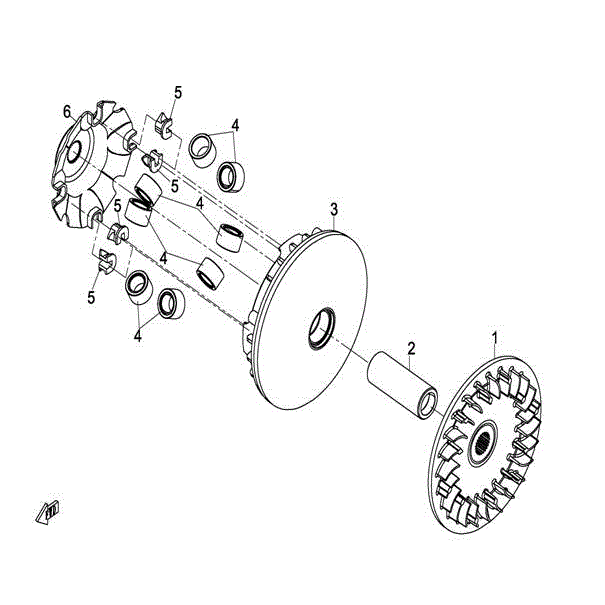 An Image of a genuine CFMOTO Parts Schematic Diagram showing the group - DRIVE PULLEY (FRONT) - 2016 CFMOTO CFORCE 800 X8