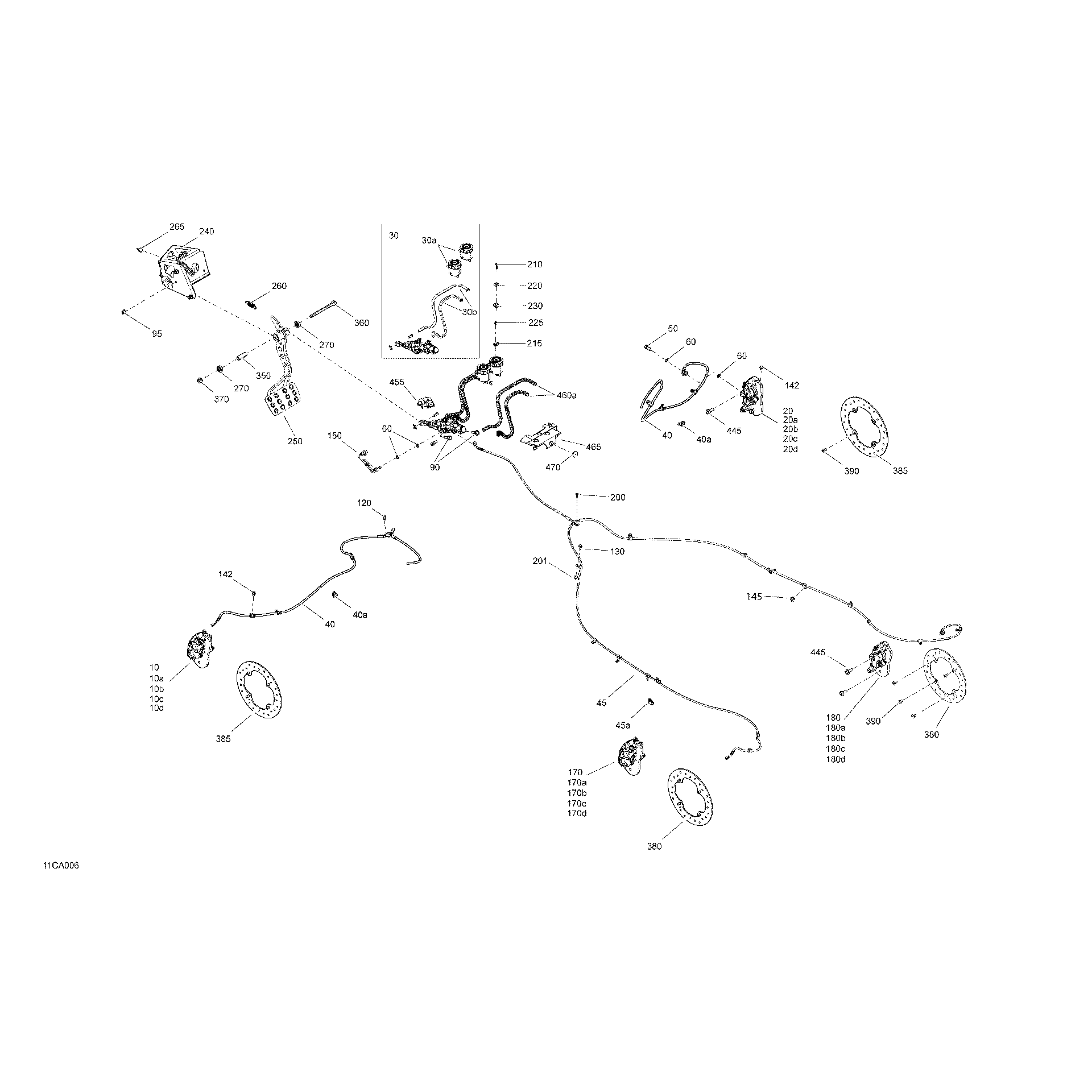 An Image of a Genuine Can-Am Parts Schematic Diagram showing the schematic - MECHANIC - BRAKES