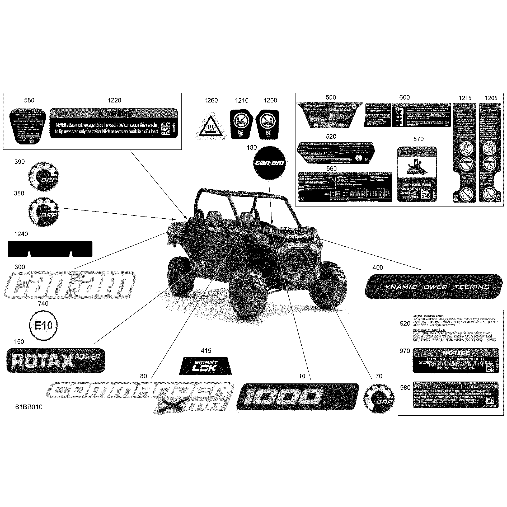 An Image of a Genuine Can-Am Parts Schematic Diagram showing the schematic - BODY - DECALS