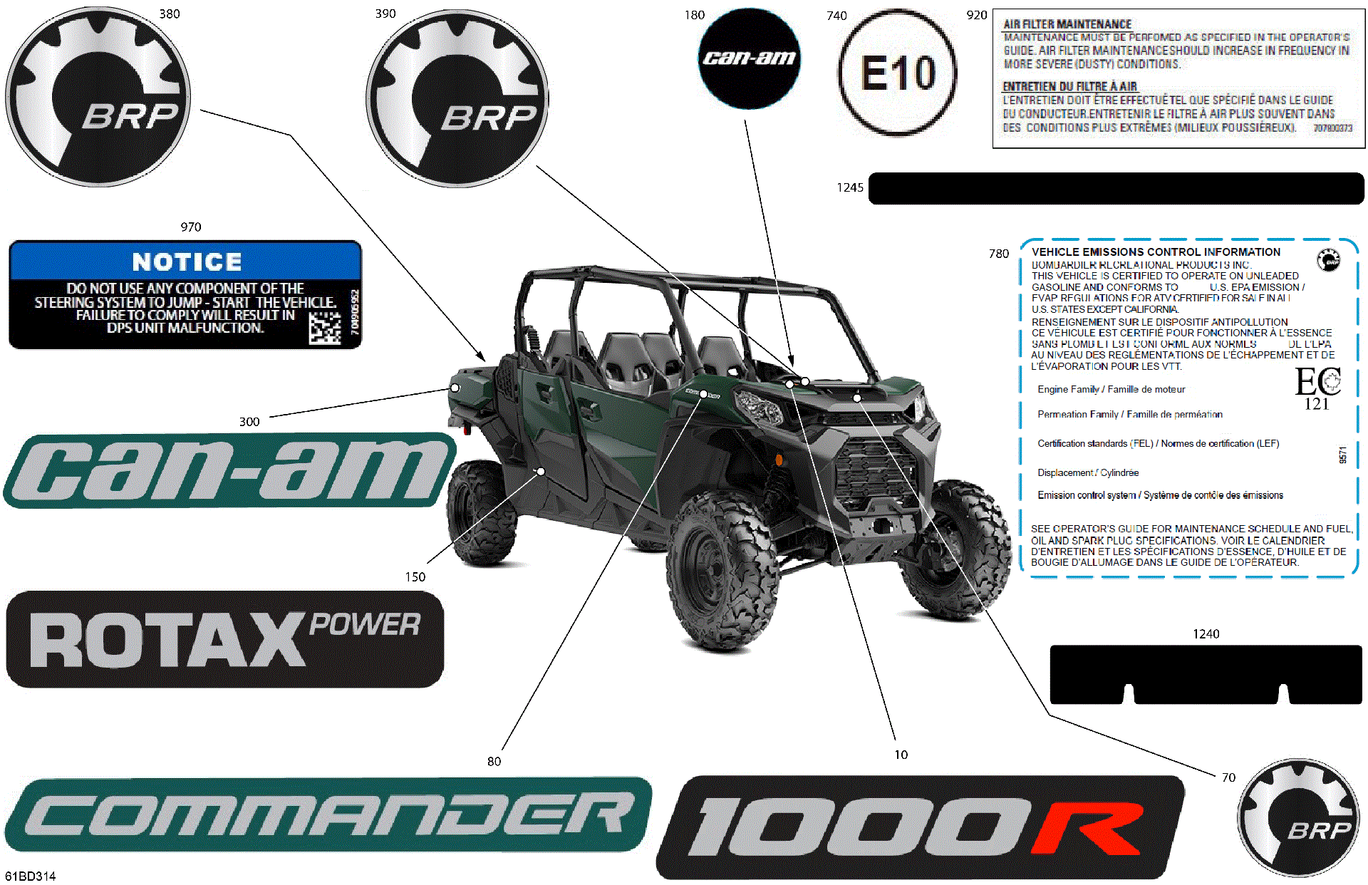 An Image of a Genuine Can-Am Parts Schematic Diagram showing the schematic - BODY - DECALS