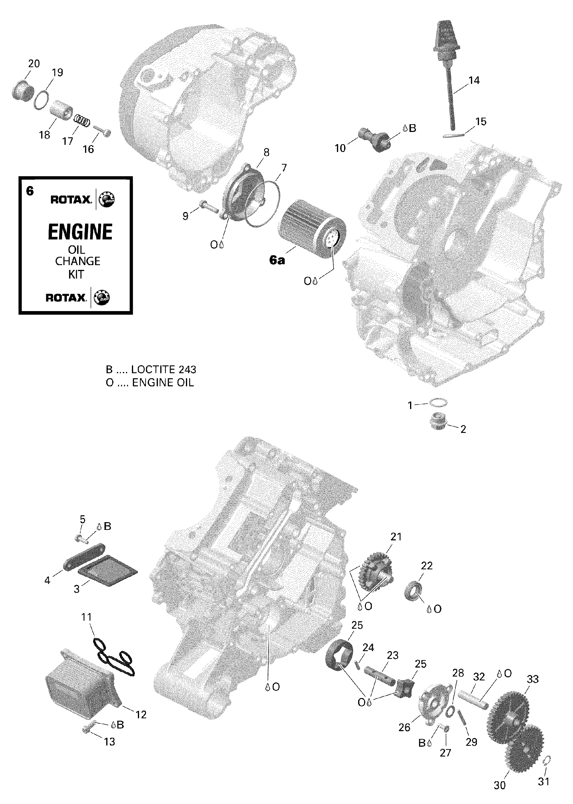 An Image of a Genuine Can-Am Parts Schematic Diagram showing the schematic - ROTAX - ENGINE LUBRICATION VERSION 2
