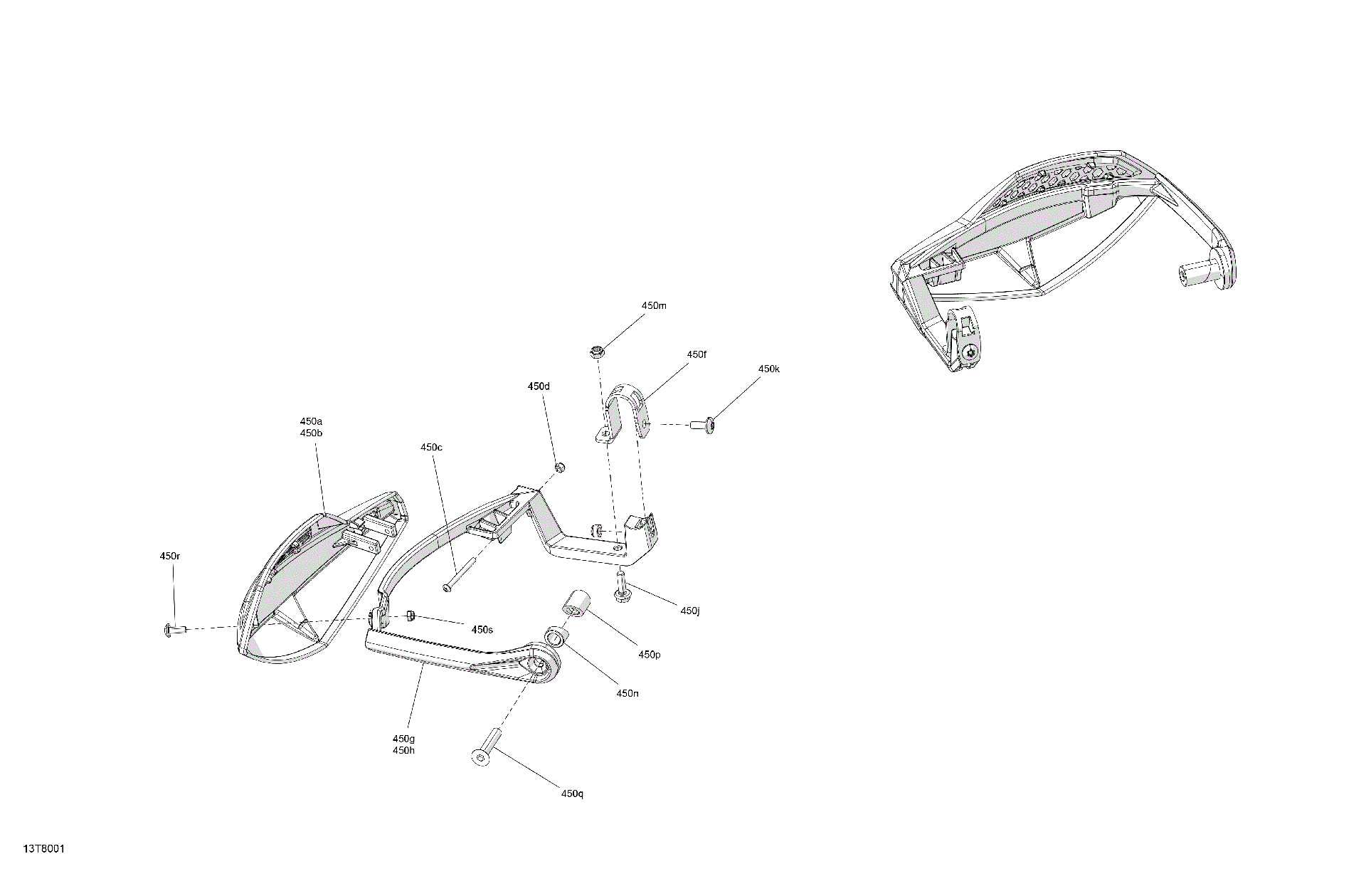 An Image of a Genuine Can-Am Parts Schematic Diagram showing the schematic - MECHANIC - AIR DEFLECTOR
