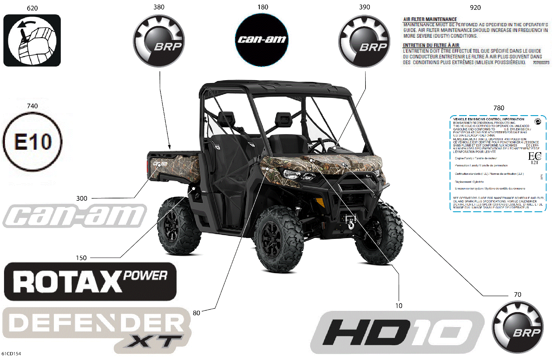 An Image of a Genuine Can-Am Parts Schematic Diagram showing the schematic - BODY - DECALS