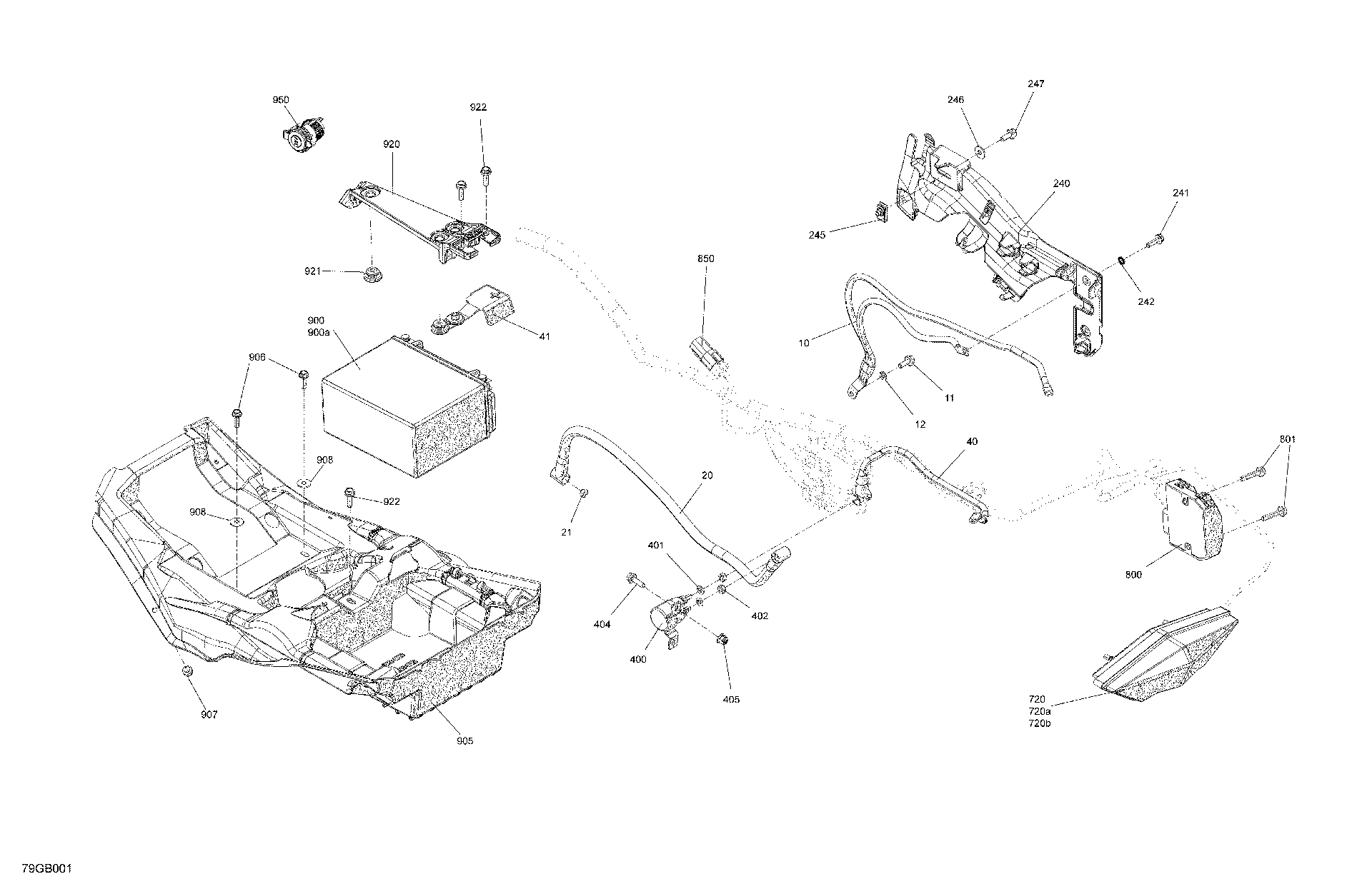 An Image of a Genuine Can-Am Parts Schematic Diagram showing the schematic - ELECTRIC - REAR SECTION