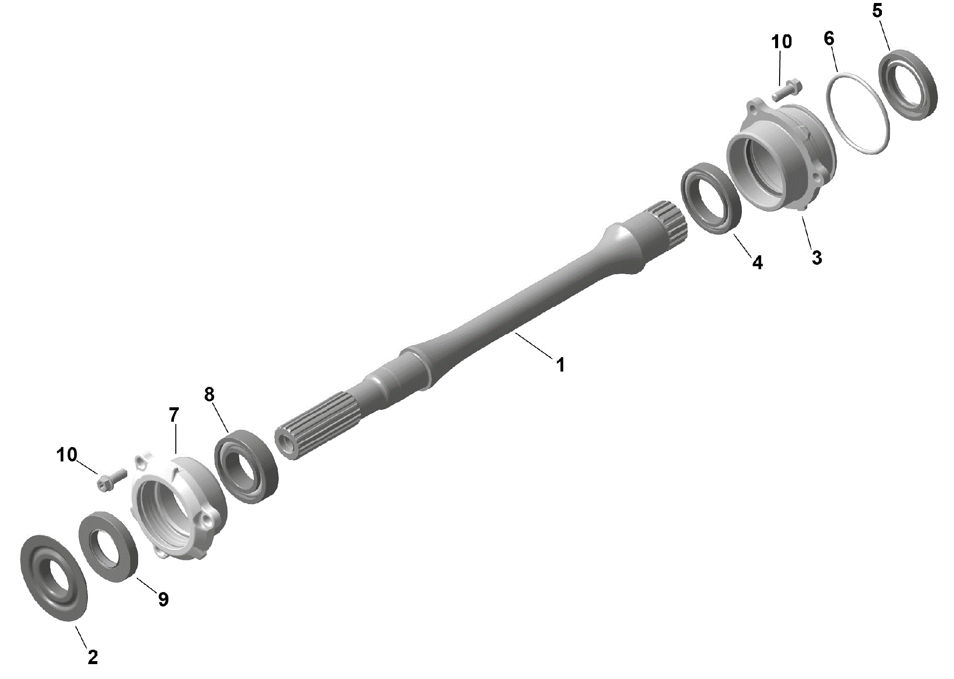 An Image of a Genuine Can-Am Parts Schematic Diagram showing the schematic - ROTAX - DRIVE SHAFT