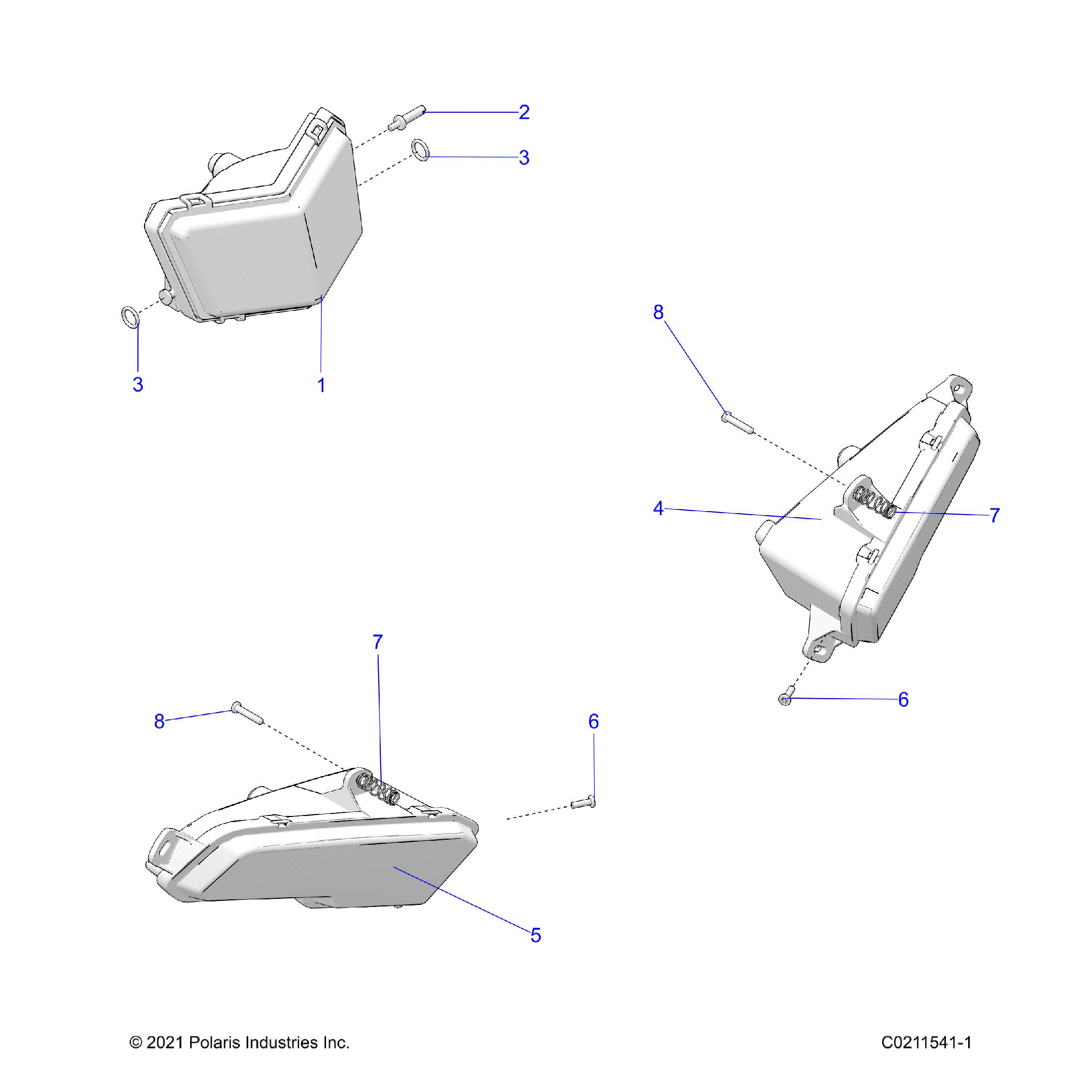 An Image of a Genuine Polaris Parts Schematic Diagram showing the schematic - ELECTRICAL: HEADLIGHTS - 2022 POLARIS SPORTSMAN 850 48" TRAIL