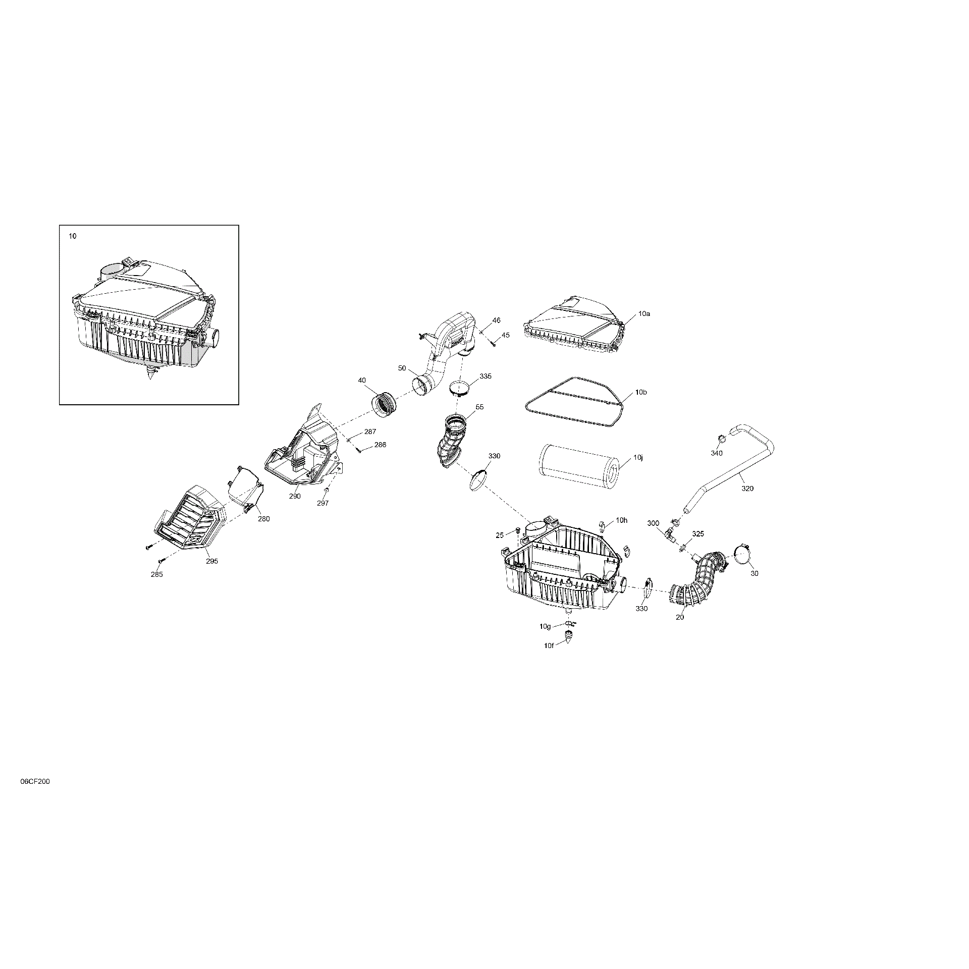 An Image of a Genuine Can-Am Parts Schematic Diagram showing the schematic - ENGINE - AIR INTAKE