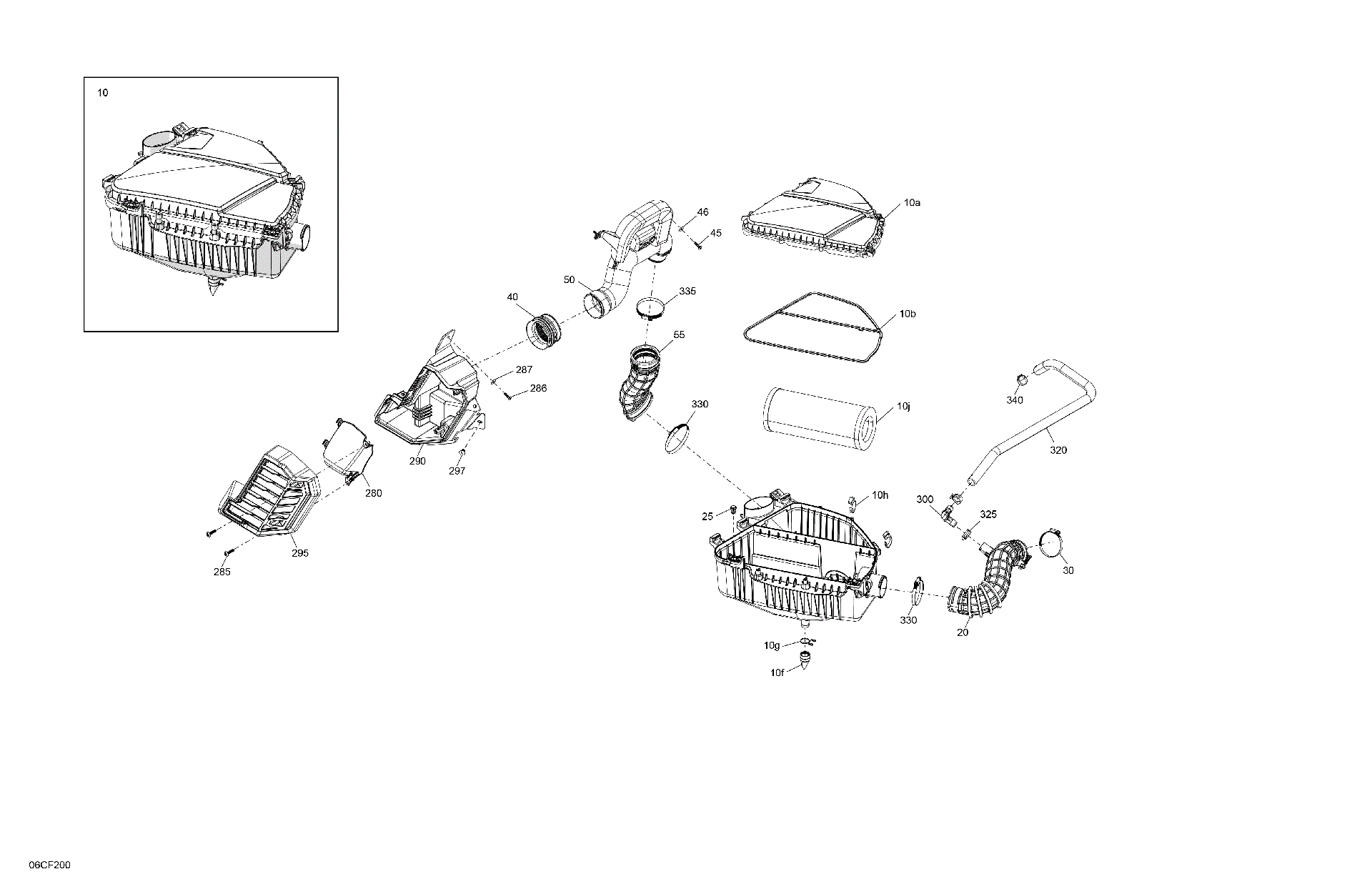 An Image of a Genuine Can-Am Parts Schematic Diagram showing the schematic - ENGINE - AIR INTAKE