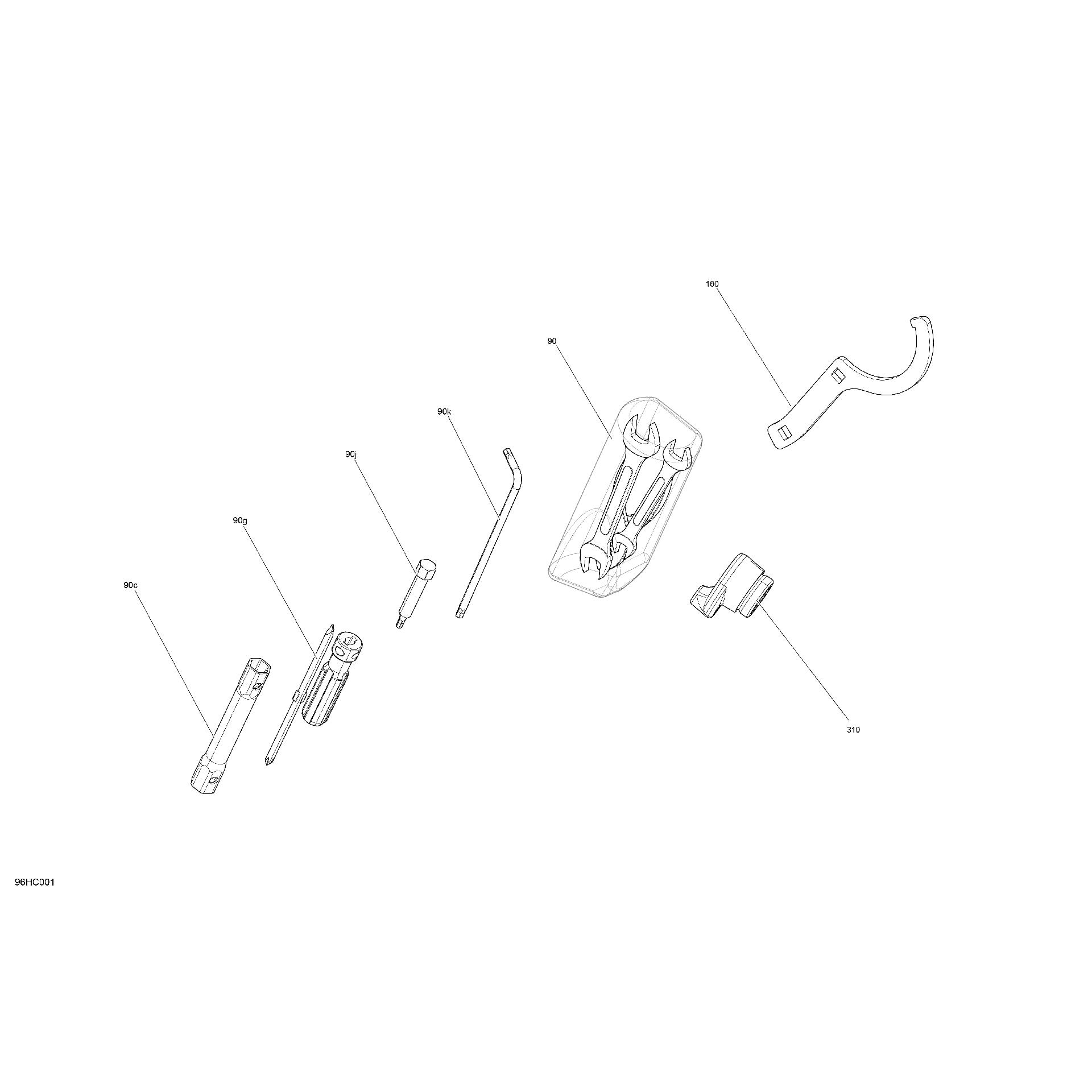 An Image of a Genuine Can-Am Parts Schematic Diagram showing the schematic - MISCELLANEOUS - TOOLS