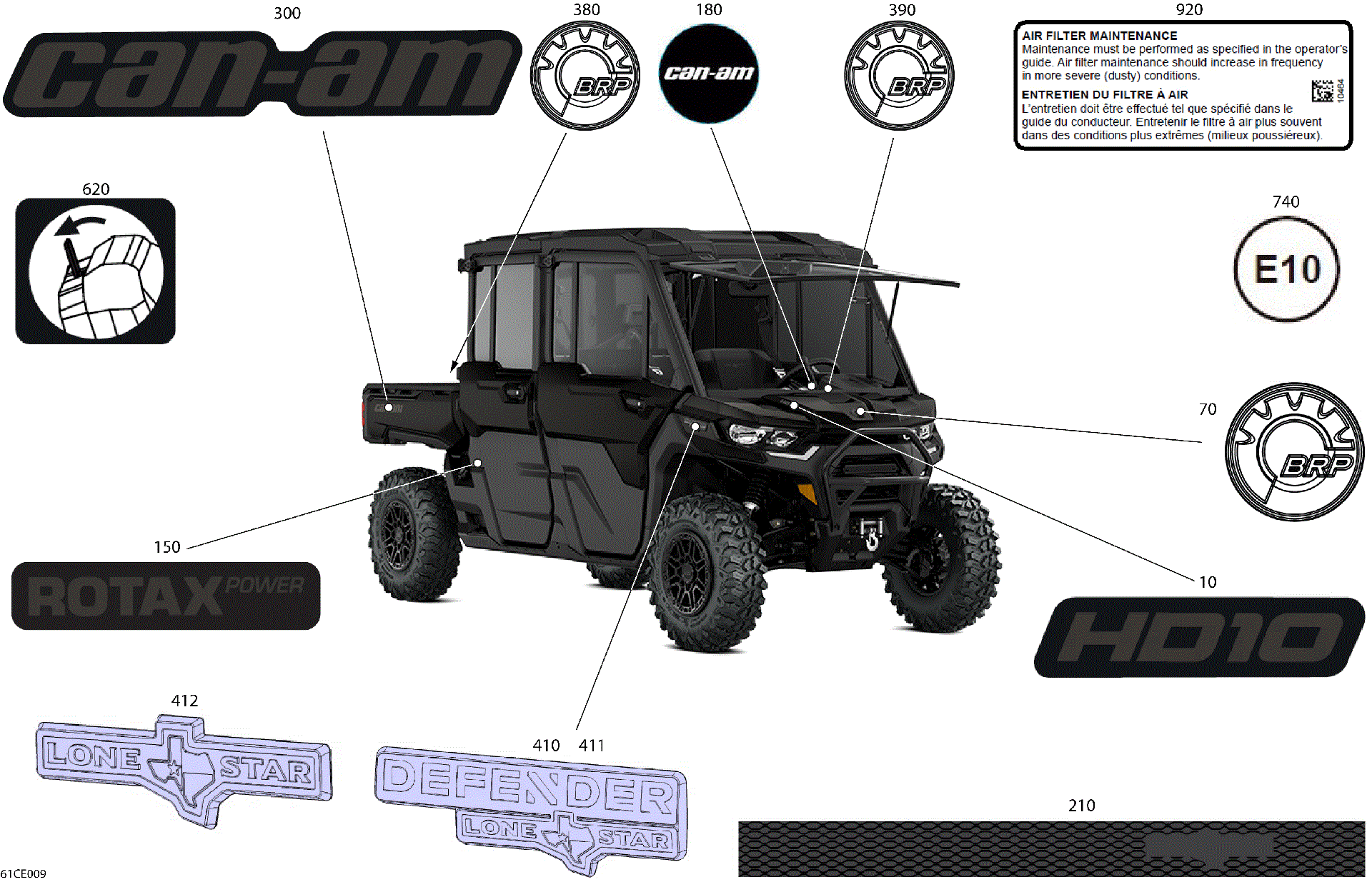An Image of a Genuine Can-Am Parts Schematic Diagram showing the schematic - BODY - DECALS