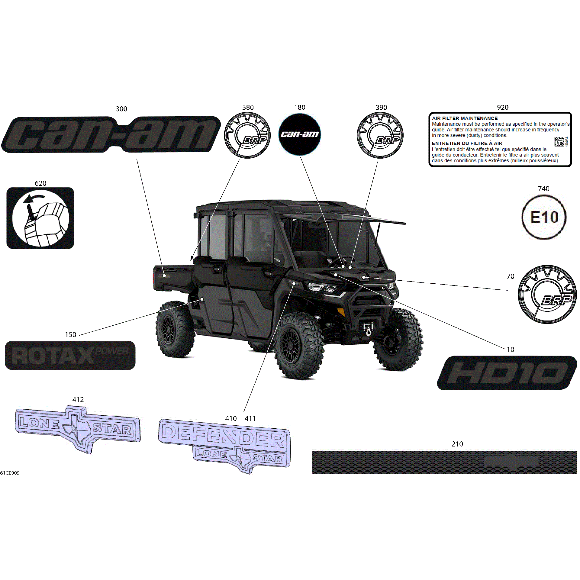 An Image of a Genuine Can-Am Parts Schematic Diagram showing the schematic - BODY - DECALS