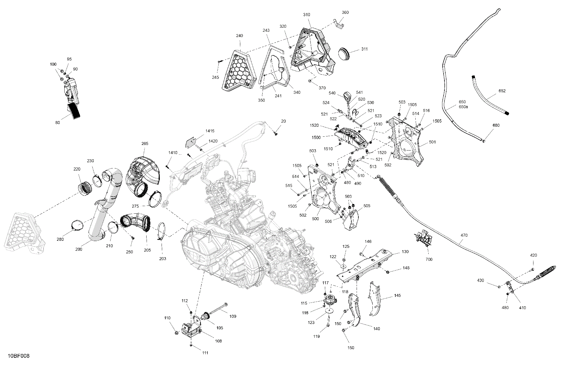 An Image of a Genuine Can-Am Parts Schematic Diagram showing the schematic - ENGINE - SYSTEM