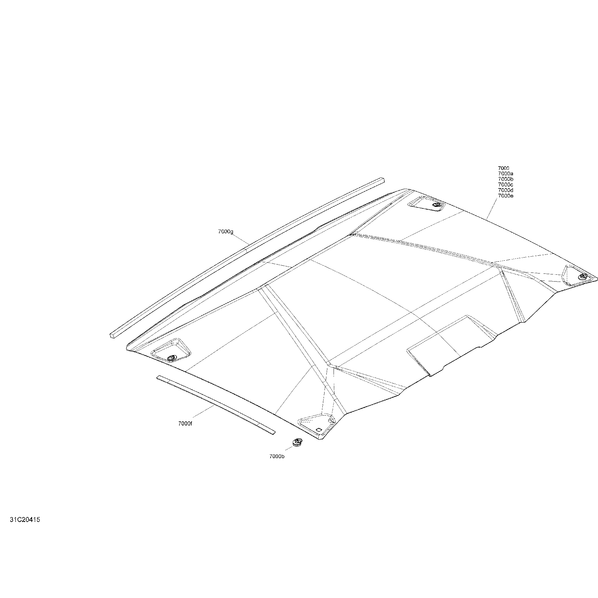 An Image of a Genuine Can-Am Parts Schematic Diagram showing the schematic - BODY - X RC - 72"