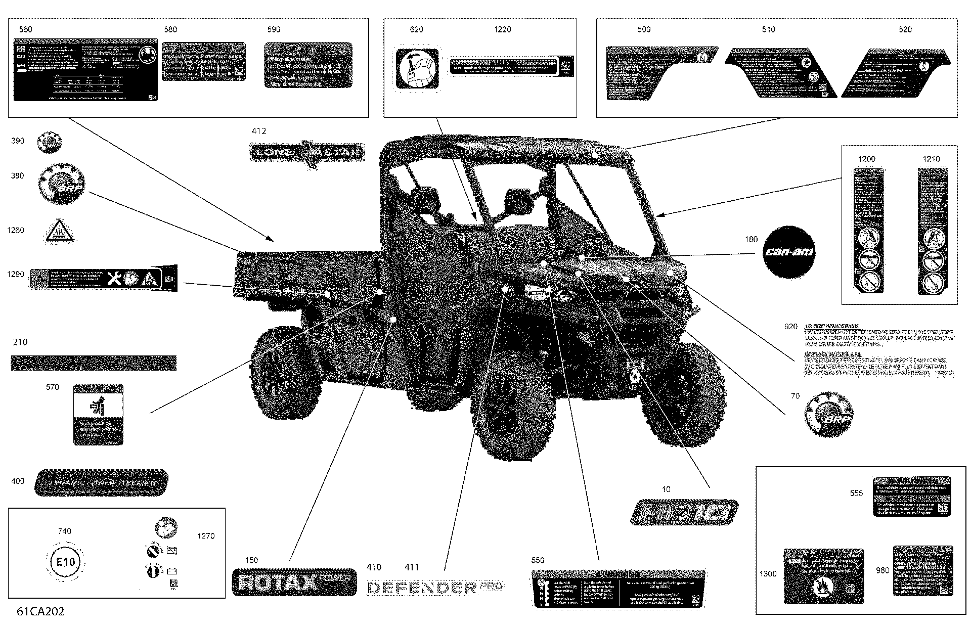An Image of a Genuine Can-Am Parts Schematic Diagram showing the schematic - BODY - DECALS