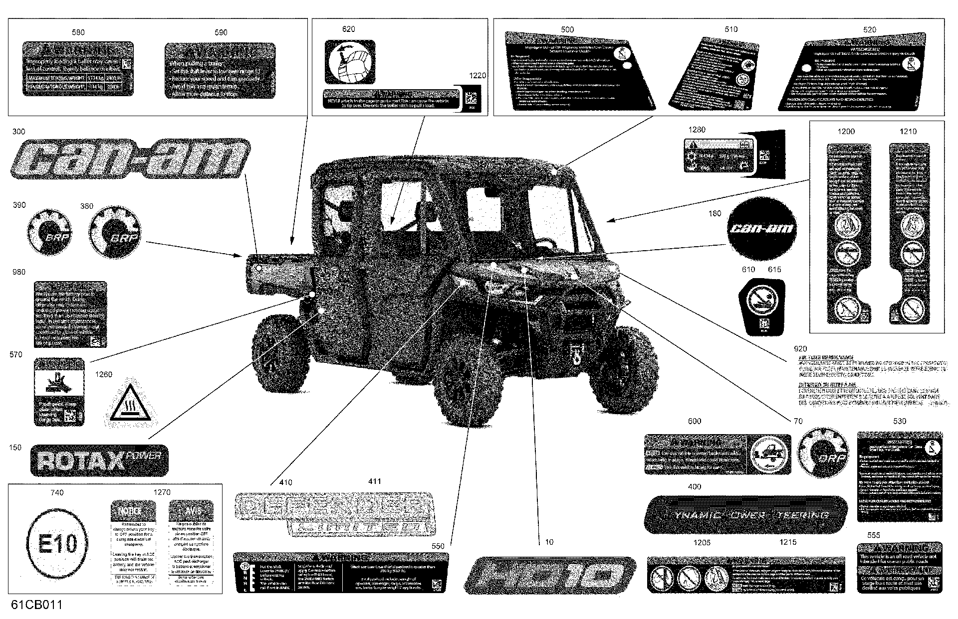 An Image of a Genuine Can-Am Parts Schematic Diagram showing the schematic - BODY - DECALS
