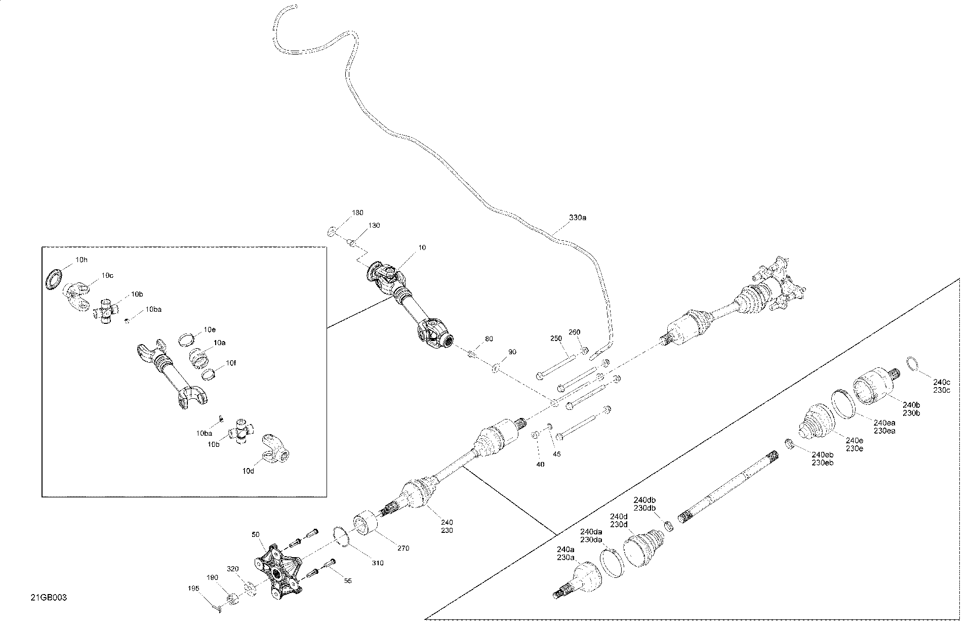 An Image of a Genuine Can-Am Parts Schematic Diagram showing the schematic - DRIVE - REAR - COMMON PARTS