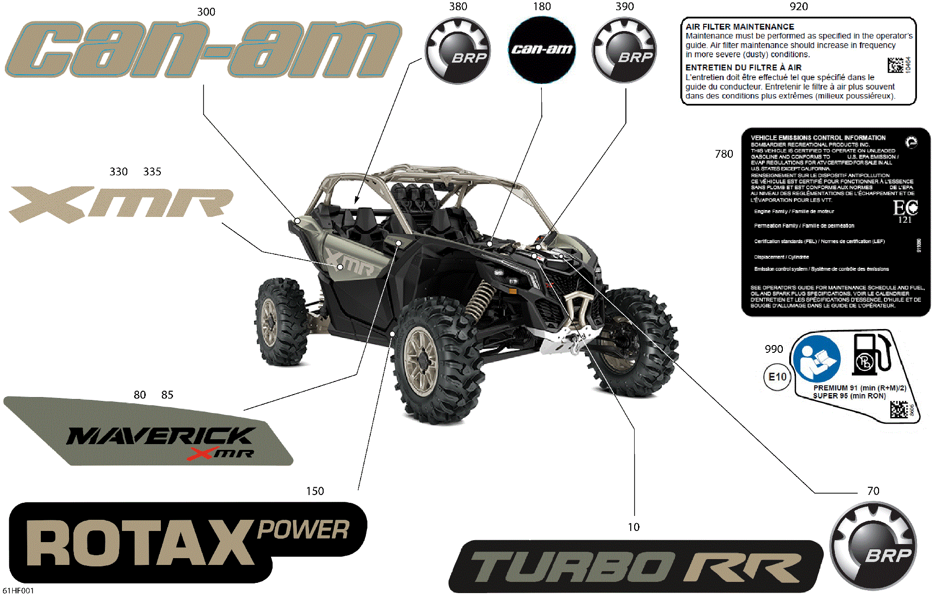 An Image of a Genuine Can-Am Parts Schematic Diagram showing the schematic - BODY - DECALS