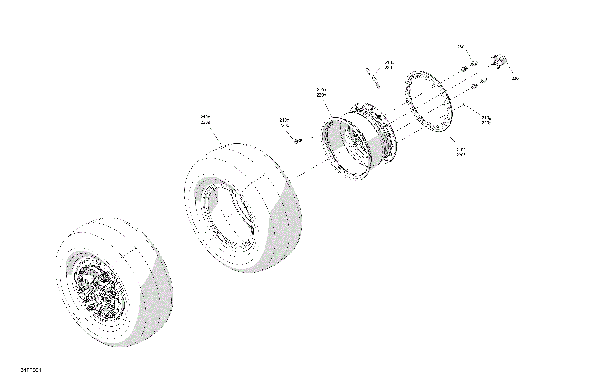 An Image of a Genuine Can-Am Parts Schematic Diagram showing the schematic - DRIVE - FRONT WHEELS