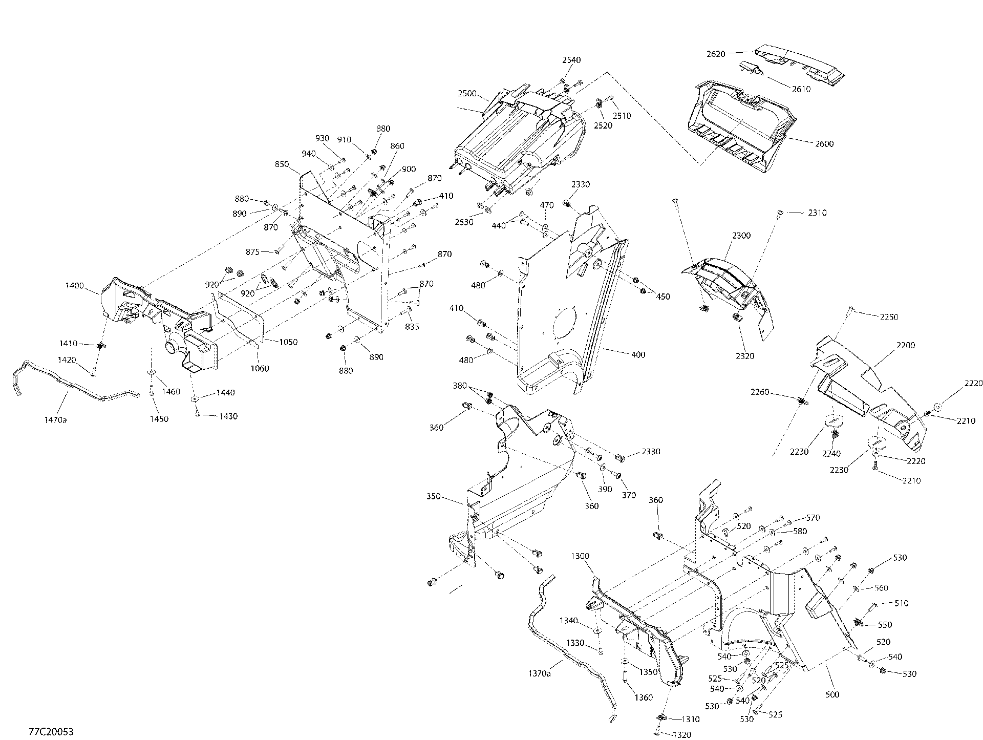An Image of a Genuine Can-Am Parts Schematic Diagram showing the schematic - CAB INTERIOR - FRONT PART
