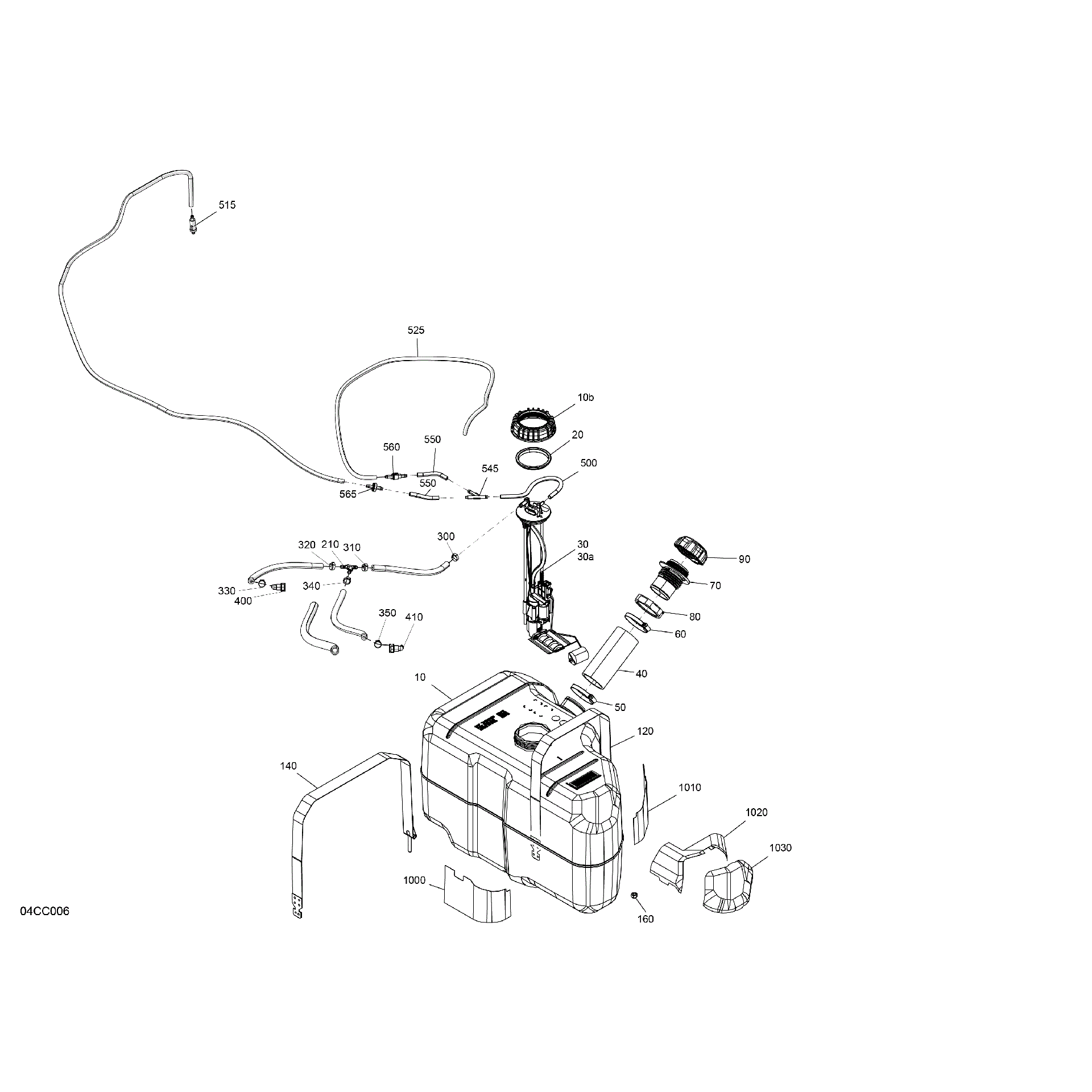 An Image of a Genuine Can-Am Parts Schematic Diagram showing the schematic - ENGINE - FUEL - NO EVAP