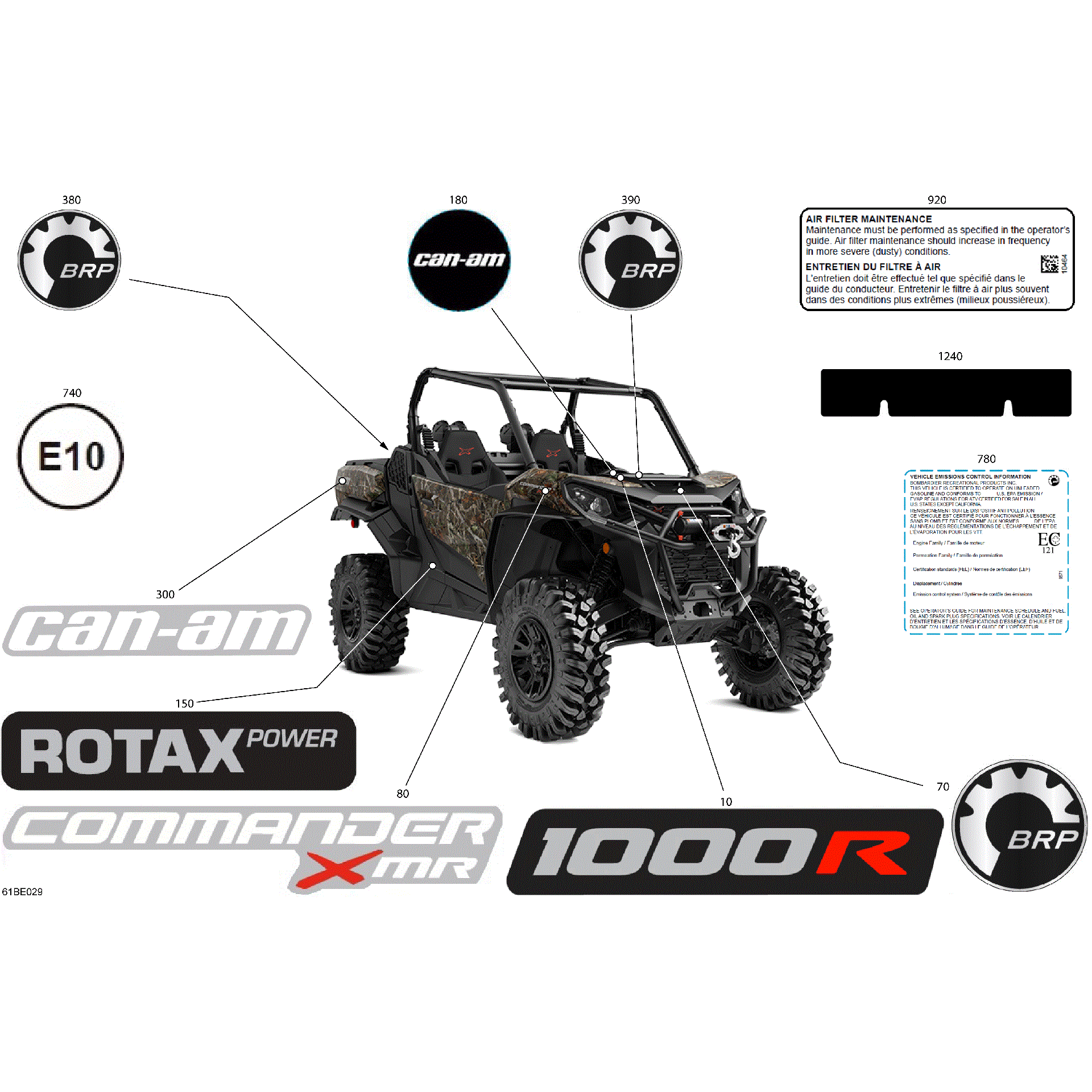 An Image of a Genuine Can-Am Parts Schematic Diagram showing the schematic - BODY - DECALS