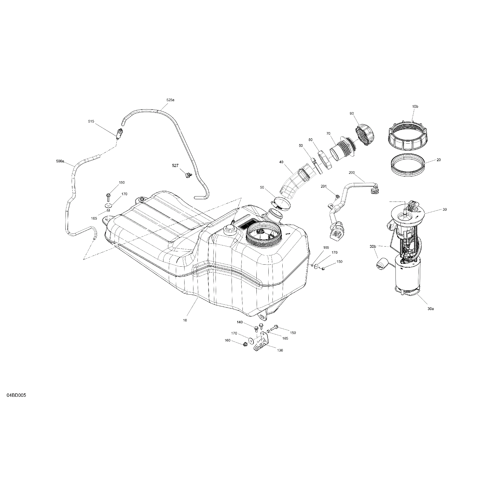 An Image of a Genuine Can-Am Parts Schematic Diagram showing the schematic - ENGINE - FUEL