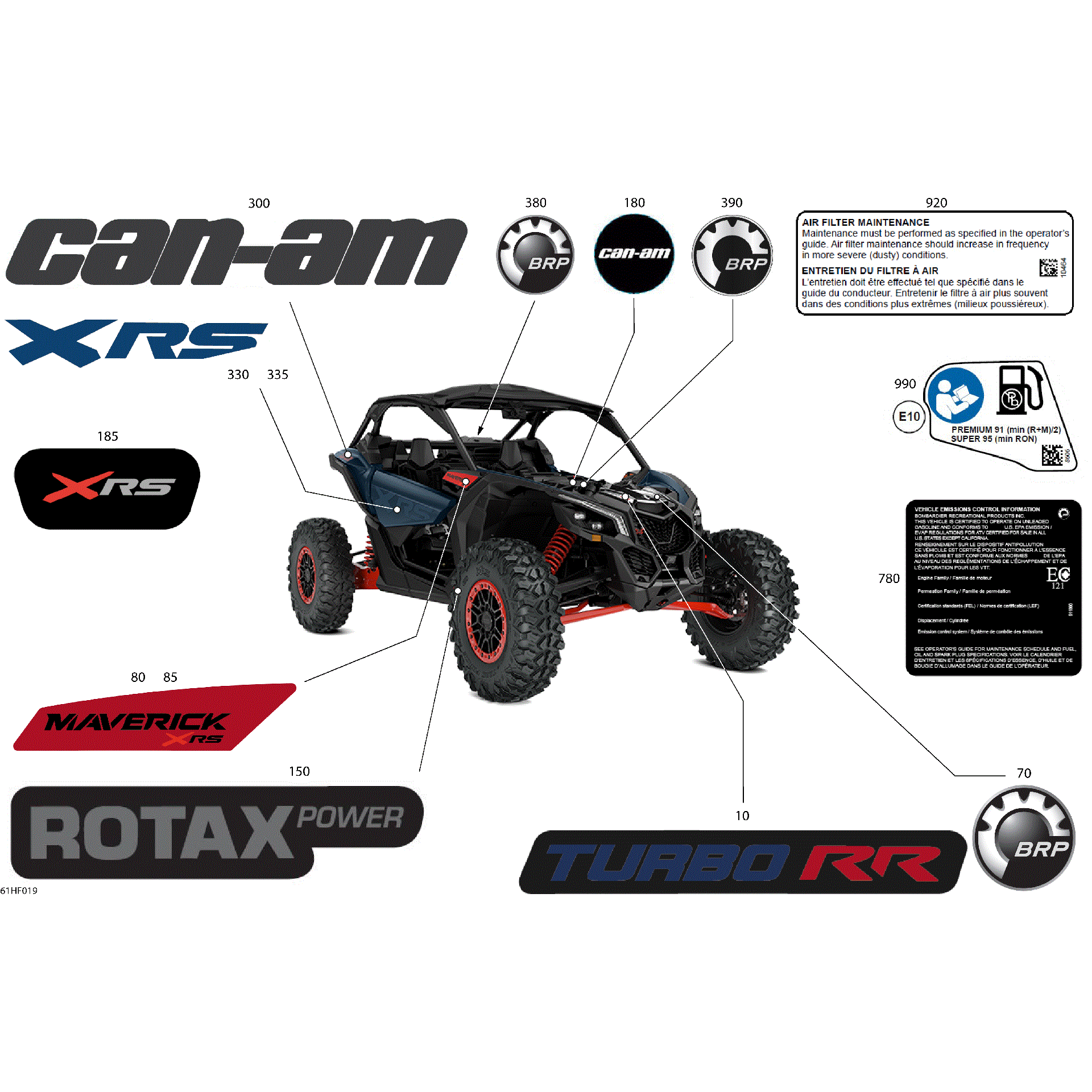 An Image of a Genuine Can-Am Parts Schematic Diagram showing the schematic - BODY - DECALS