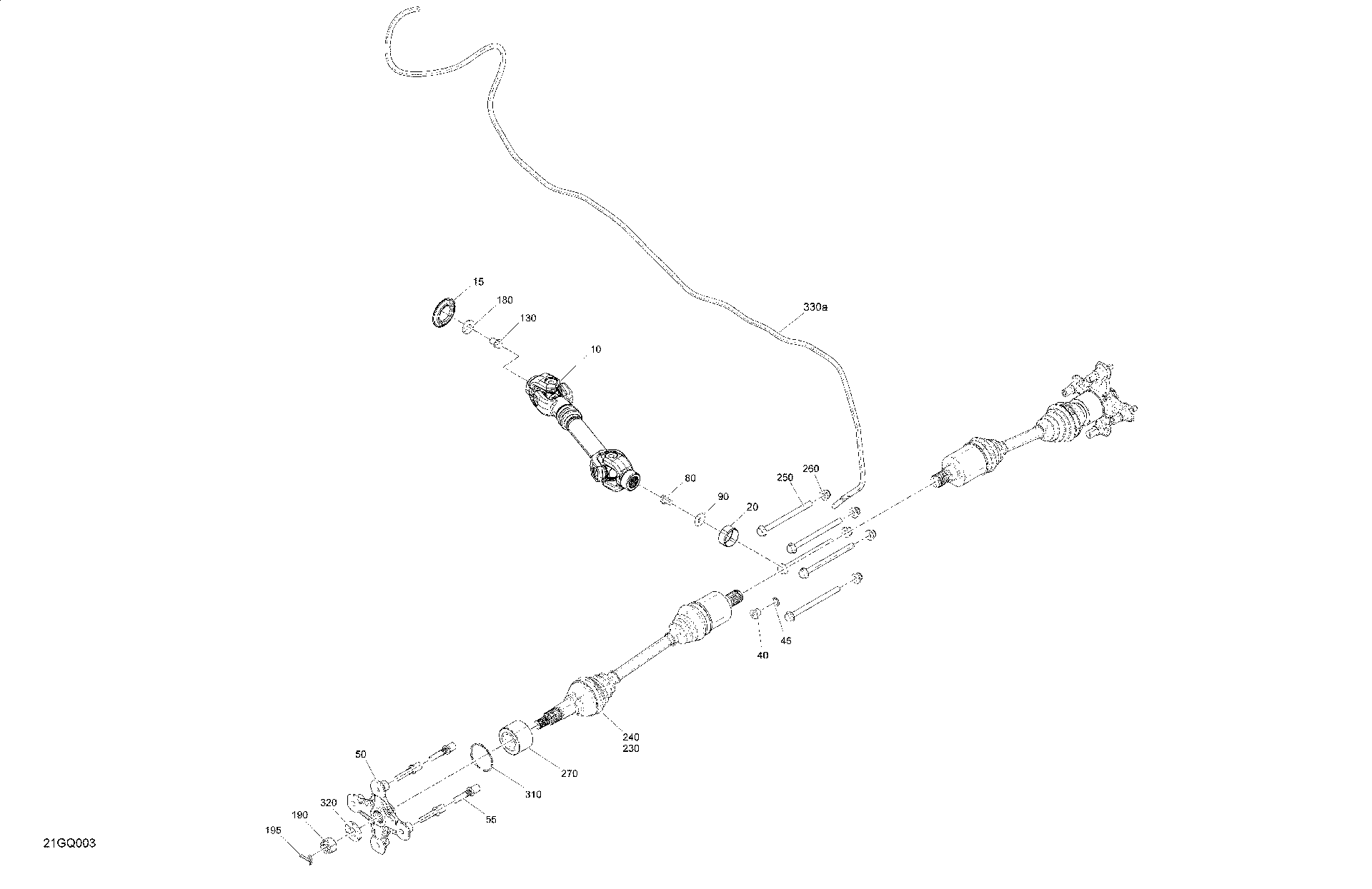An Image of a Genuine Can-Am Parts Schematic Diagram showing the schematic - DRIVE - REAR - COMMON PARTS - EUROPE