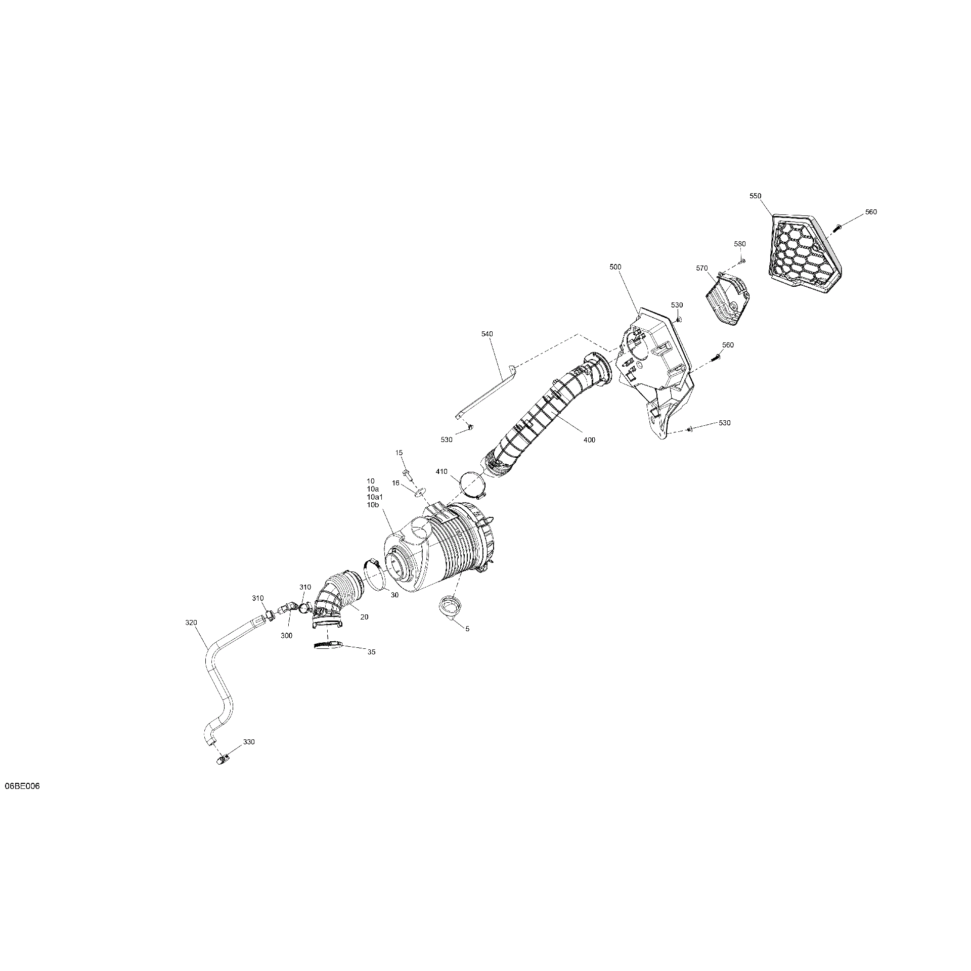 An Image of a Genuine Can-Am Parts Schematic Diagram showing the schematic - ENGINE - AIR INTAKE