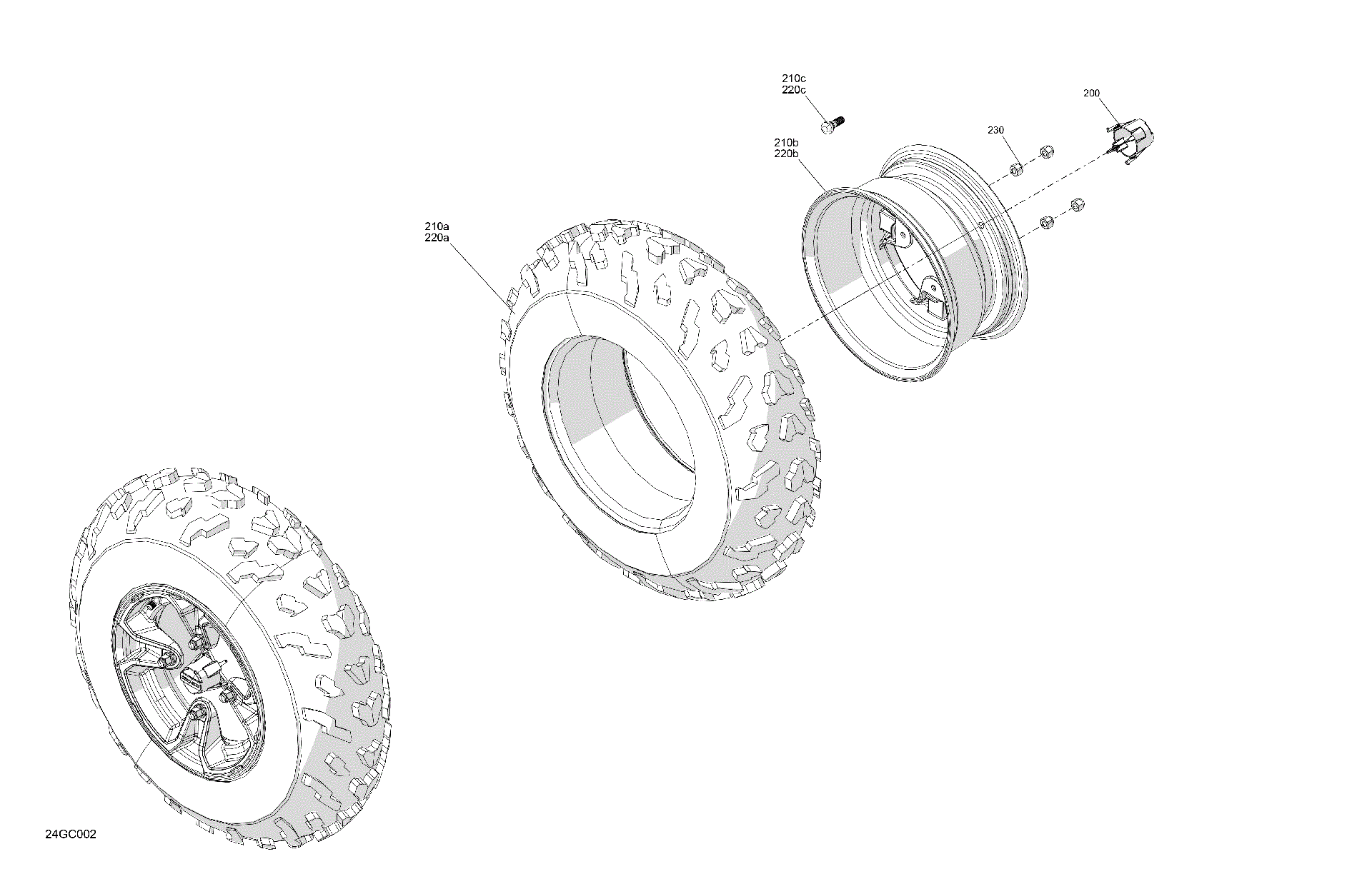 An Image of a Genuine Can-Am Parts Schematic Diagram showing the schematic - DRIVE - FRONT WHEELS