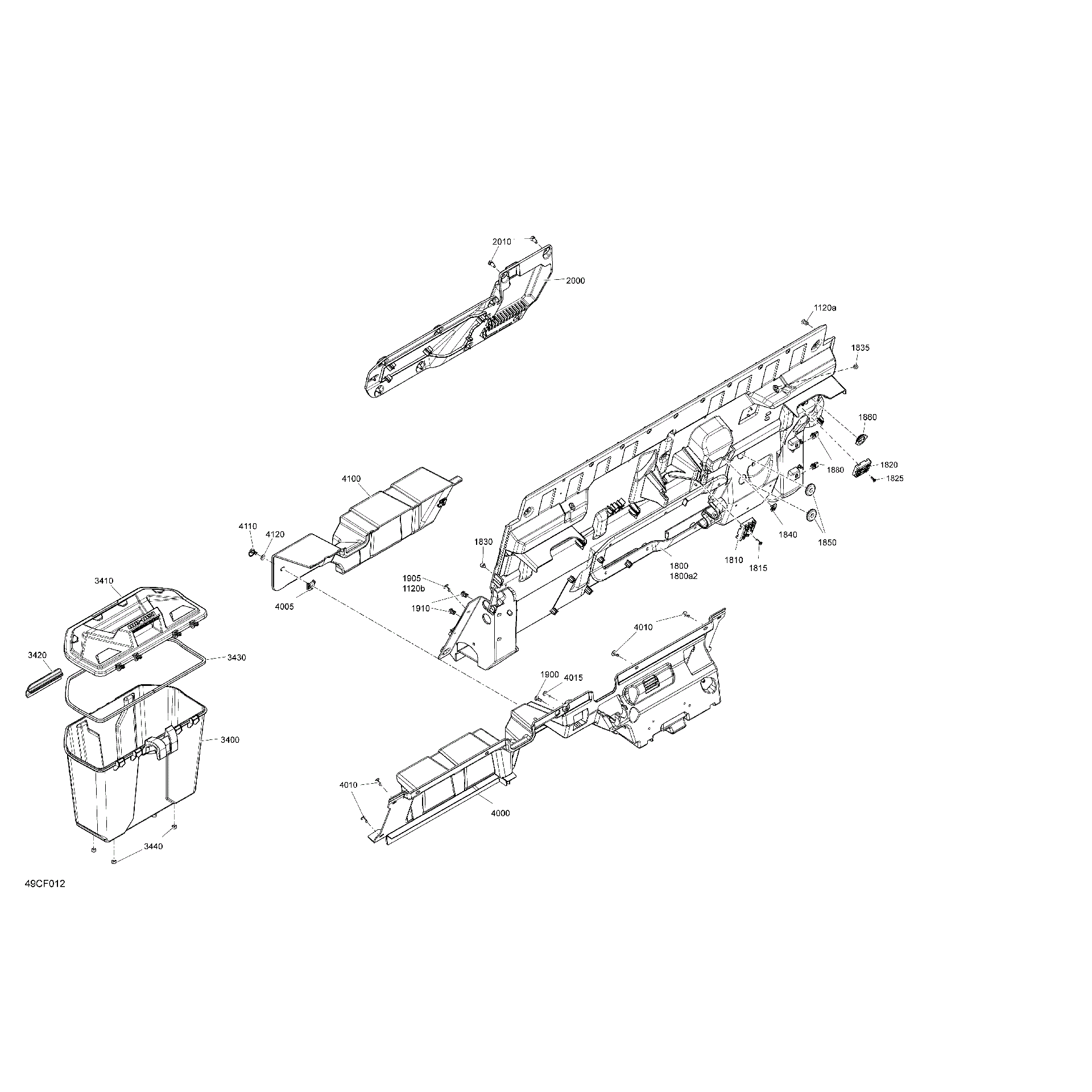 An Image of a Genuine Can-Am Parts Schematic Diagram showing the schematic - CAB INTERIOR - BACK WALL