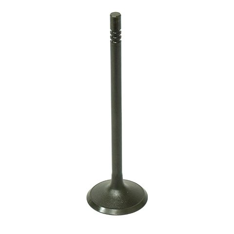 The Polaris UTV/ATV Intake Valve by Bronco features a flat, circular metal base and a long cylindrical stem, designed to enhance engine performance and shown upright against a white background.